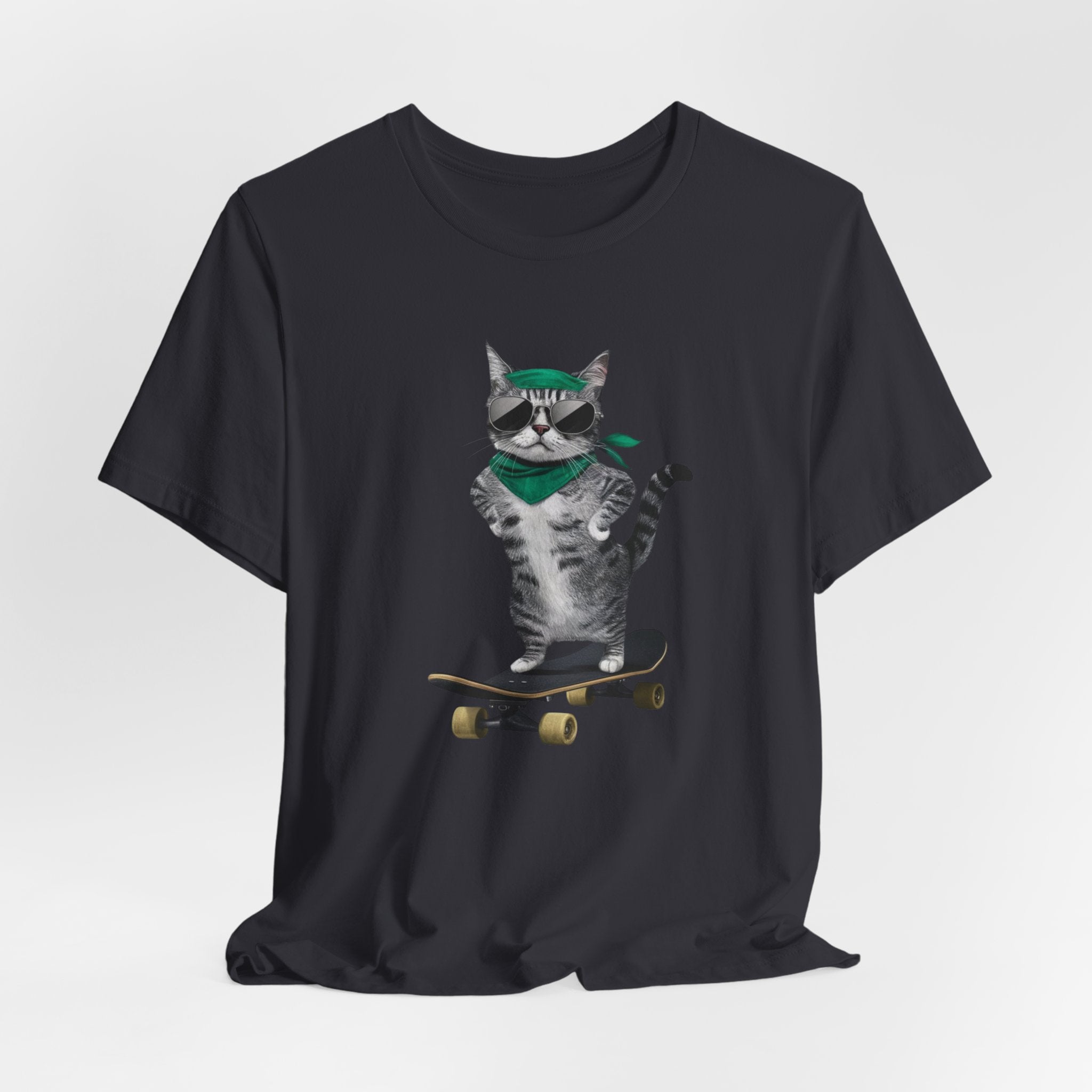 Skateboarding Cat Tee | Cool Cat on Skateboard Shirt