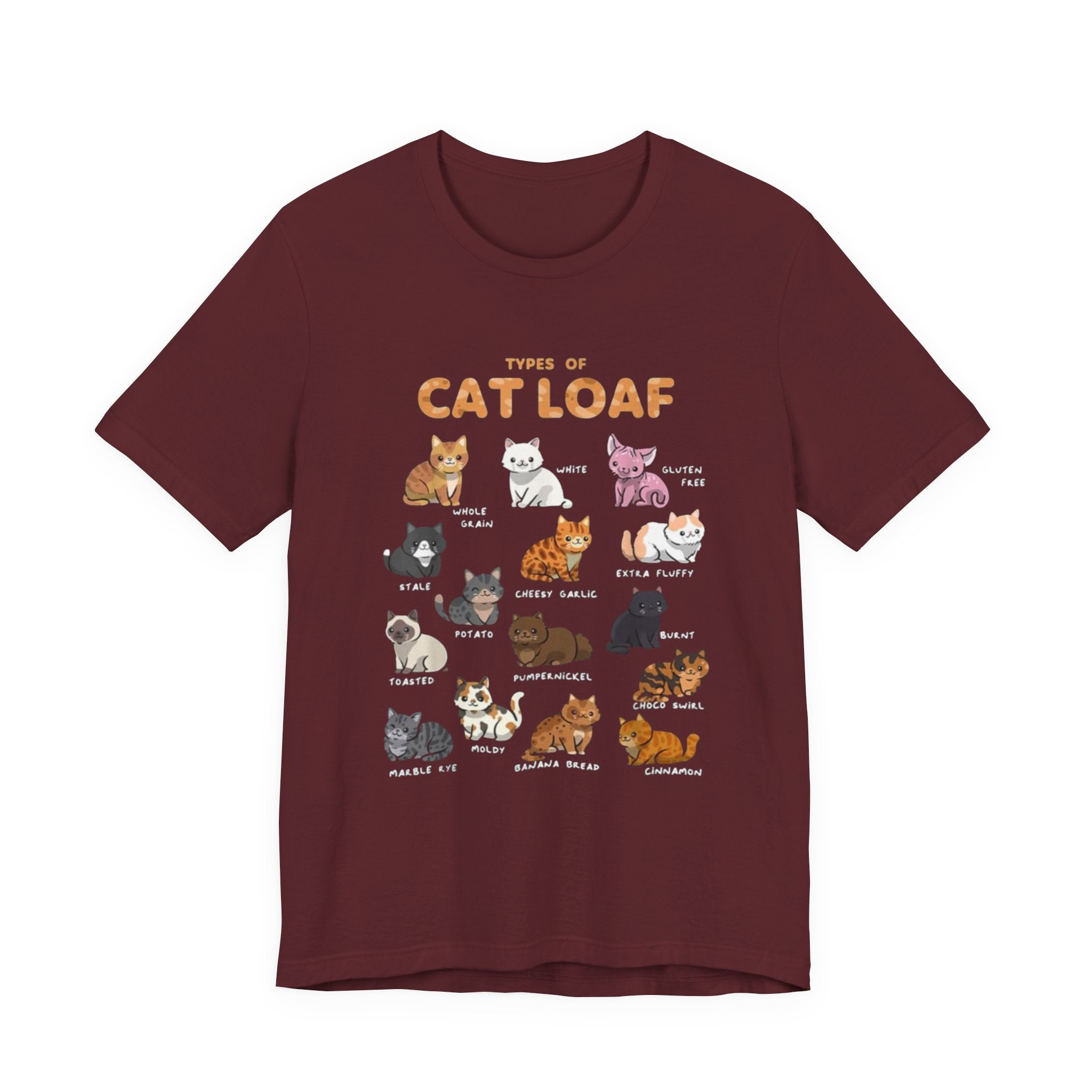 Types of Cat Loaf T-Shirt | Cute Cat Pose Illustration, Cat Lover Tee