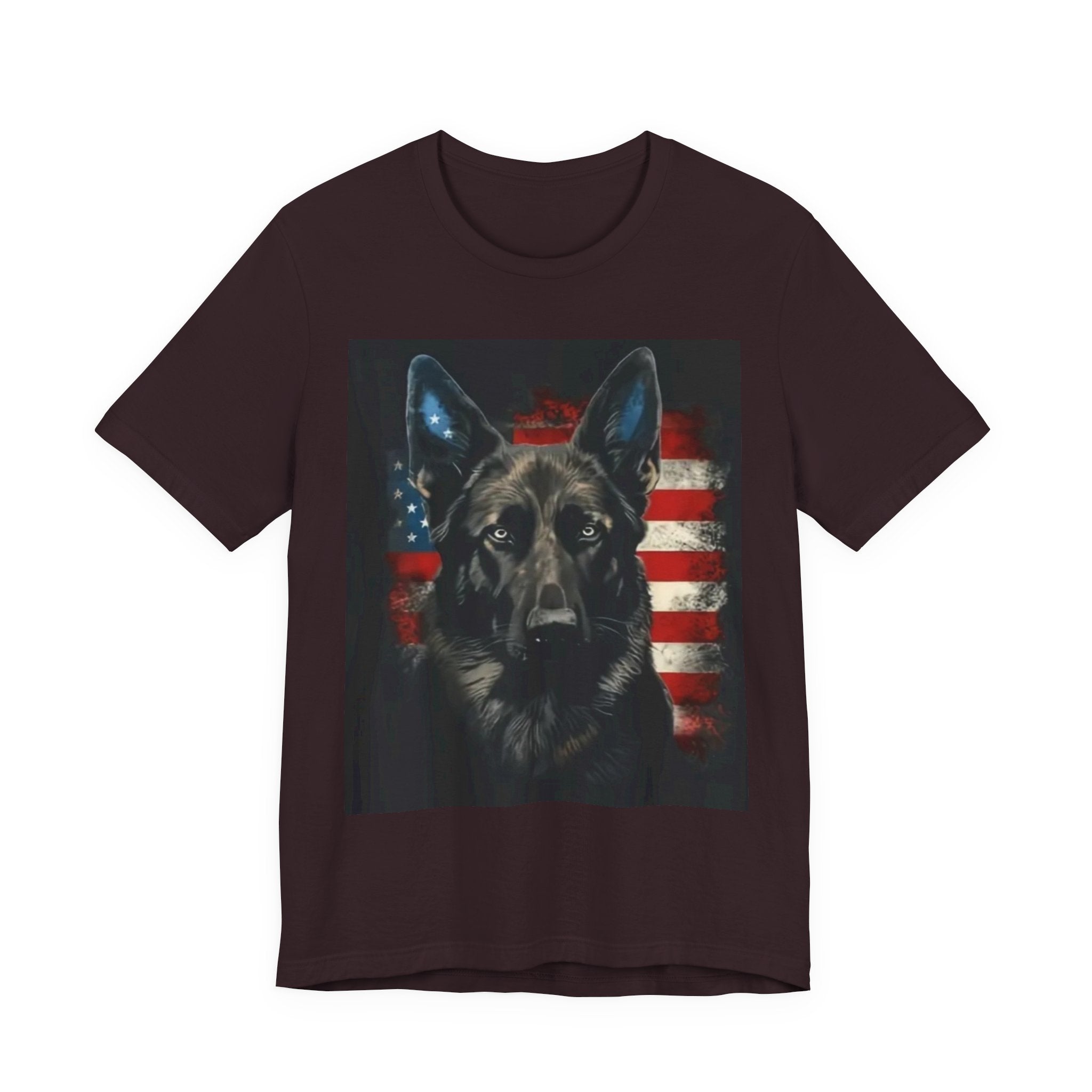 German Shepherd Patriotic T-Shirt — Belgian Malinios Tee, American Flag Dog Tee