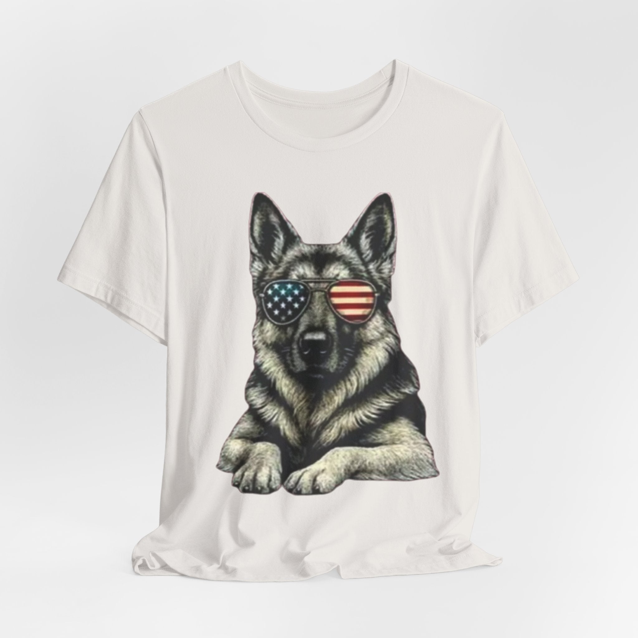 German Shepherd, American Flag Sunglasses German Shepherd T-Shirt