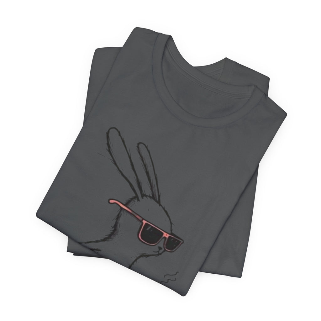 Cool Skateboarding Rabbit Tee, Unisex Short Sleeve Shirt, Funny Animal T-Shirt, Casual Daily Wear, Gift for Rabbit Lovers