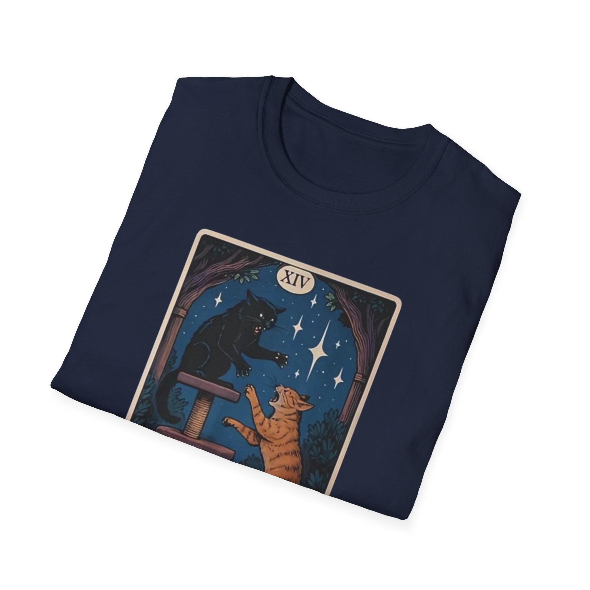 Tarot Cat 'The Tower' T-Shirt — Vintage Astrology Card Tee