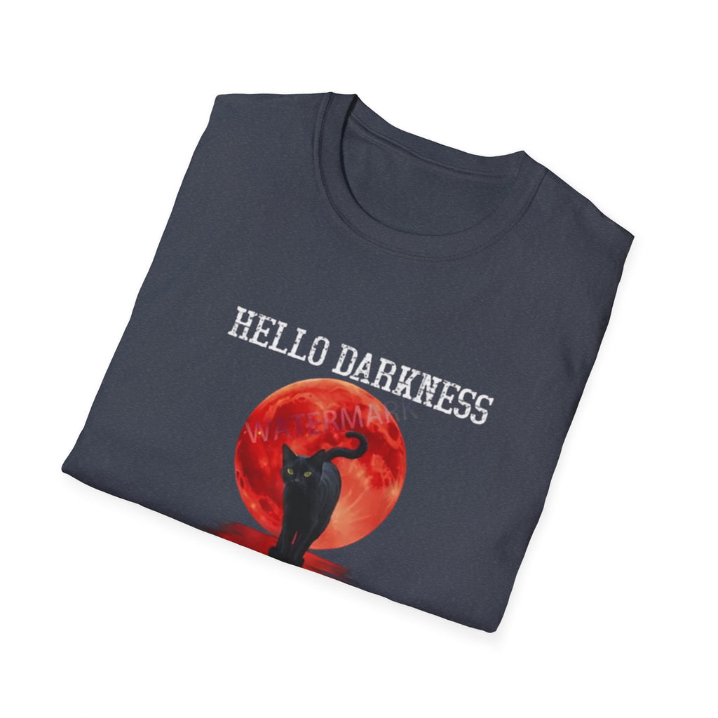 Red Moon Cat T-Shirt | Silhouette Reflection, Ocean Night