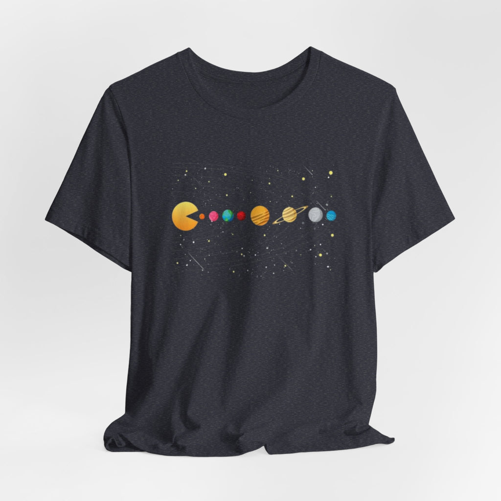 Pac-Man Solar System T-Shirt | Retro Arcade Planets Tee