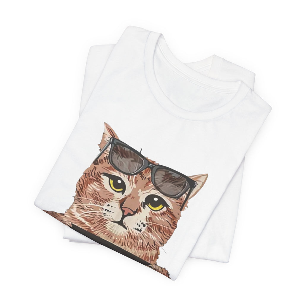 Cat Mugshot Tee — "Cat Puke" Funny Cat Arrest Graphic T-Shirt