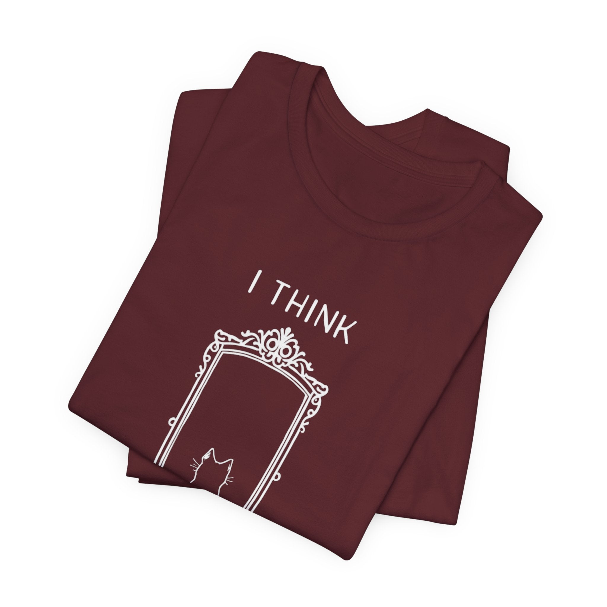 I Think Therefore I Am cat mirror T-Shirt | Cat Philosophy Tee