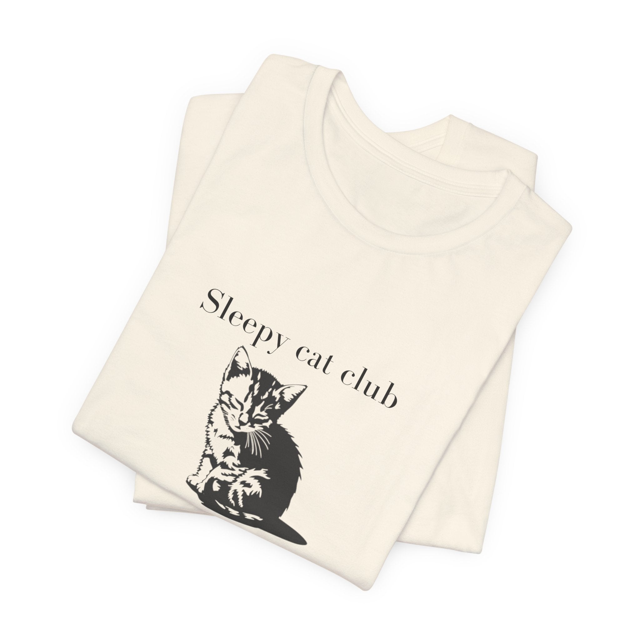 Sleepy Cat Club Tee, Cat Lover Shirt, Unisex Graphic Tee, Gift for Cat Owners, Cute Animal Apparel, Cozy Casual Wear