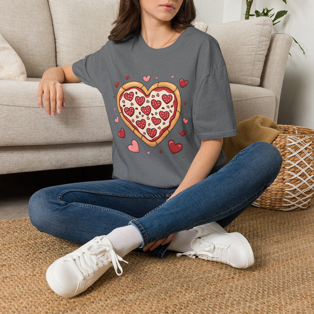 Pizza Heart T-Shirt, Foodie Tee, Love Pizza Shirt, Unisex Softstyle Tee, Pizza Lover Gift