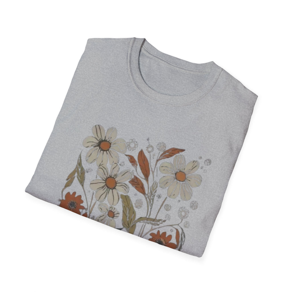 Botanical T-Shirt, Floral Tee, Lover Tee, Gift for Cat Owners, Nature-Inspired Apparel, Cute Animal Shirt, Casual Wardrobe Essential