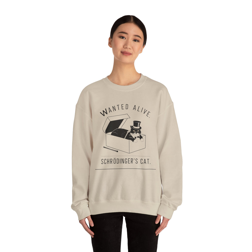 Funny Schrodinger's Cat Unisex Sweatshirt - Quantum Science Crewneck Jumper, Hilarious Physics Sweater, Scientist Gift, Geeky Clothing,