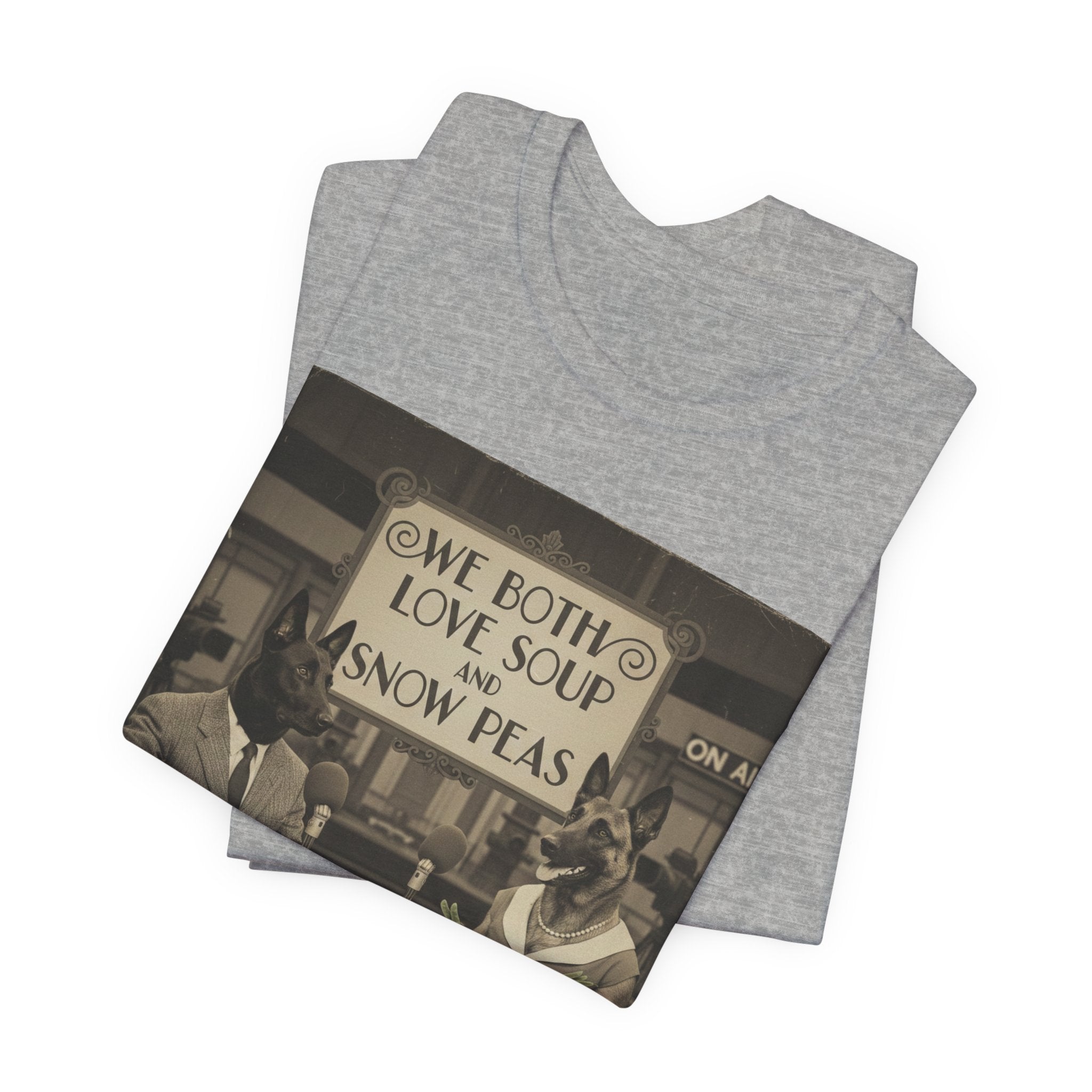 Best In Show quote tee, Vintage Radio Hosts 'We Both Love Soup and Snow Peas' T-Shirt