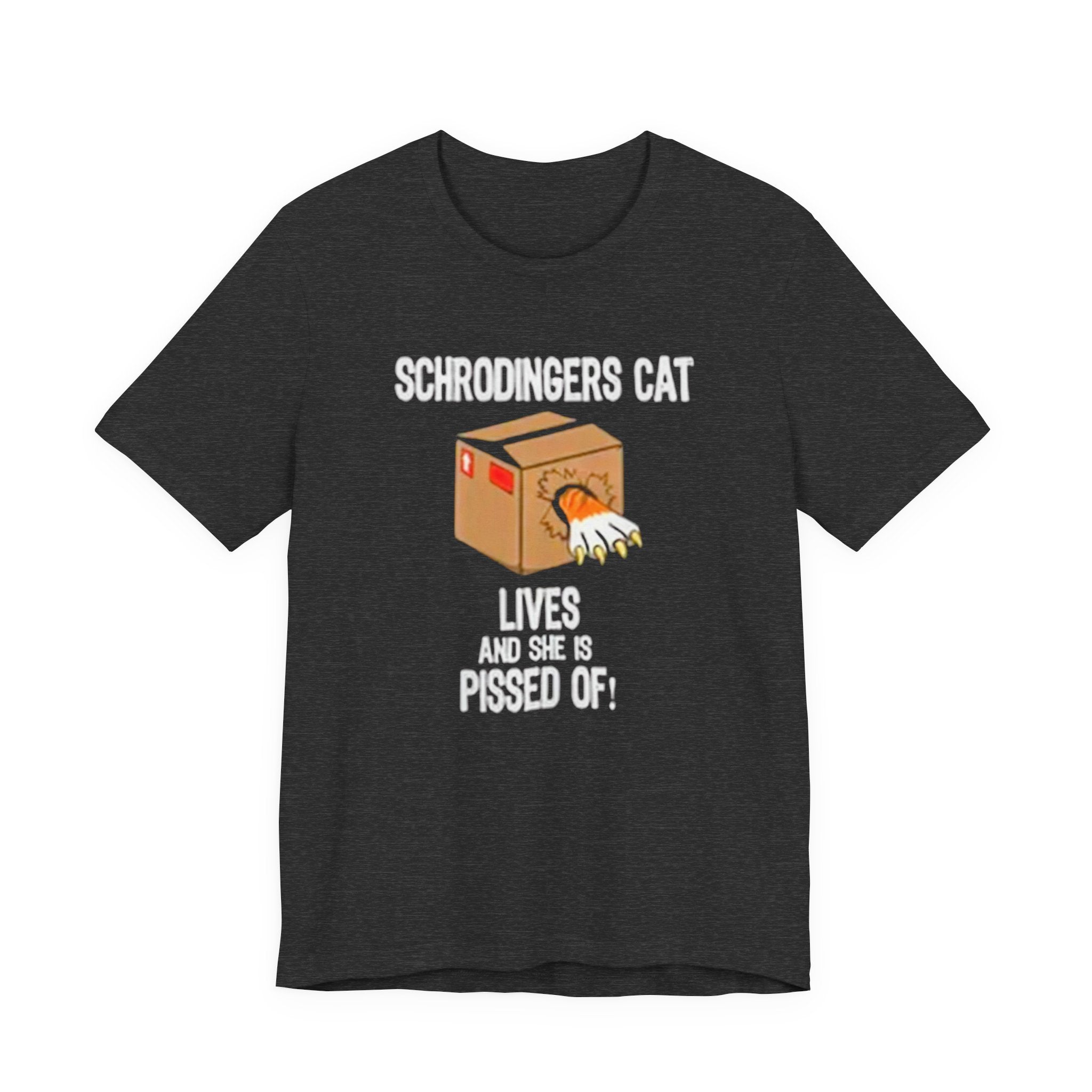 Schrodingers Cat Angry Cat Box T-Shirt | Science Humor Tee