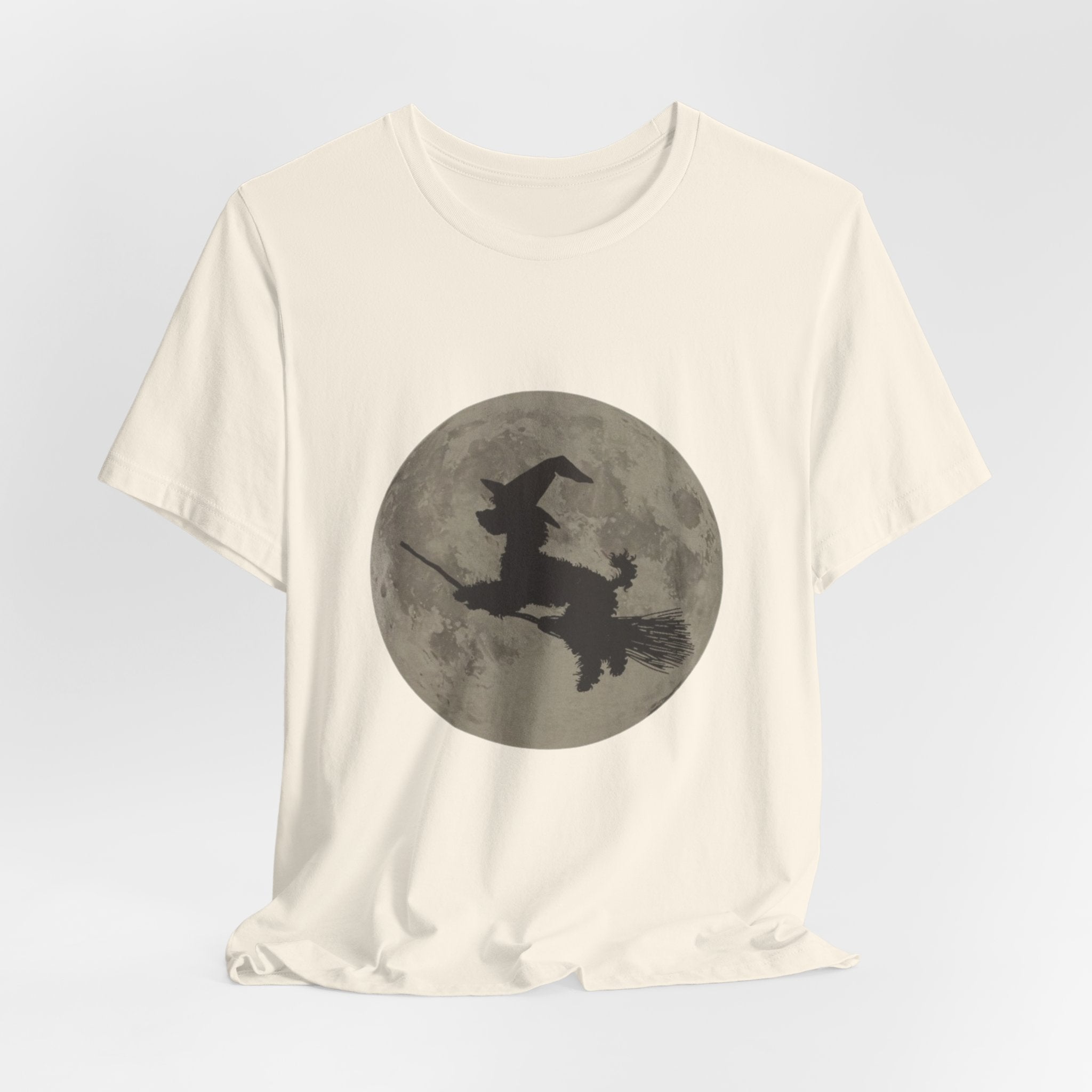Poodle tee, Witchy Moon Graphic Tee, Spooky Halloween Shirt, Unisex Tee for Fall, Witch Costume Top, Magical Gift for Her