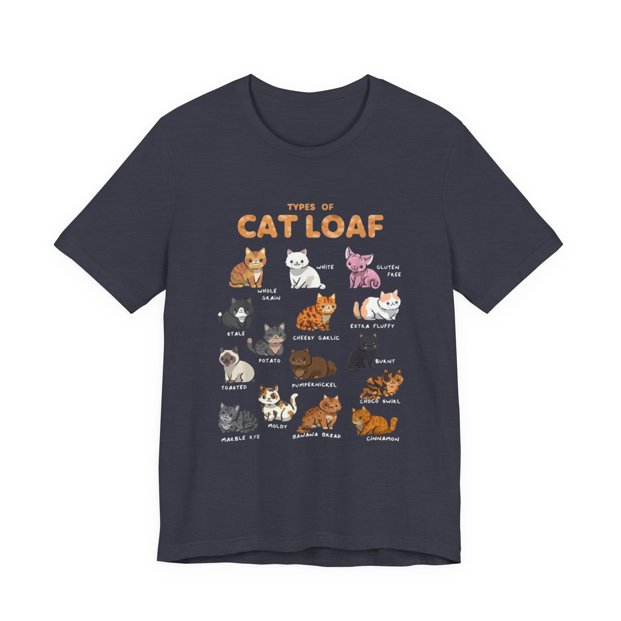 Types of Cat Loaf T-Shirt | Cute Cat Pose Illustration, Cat Lover Tee