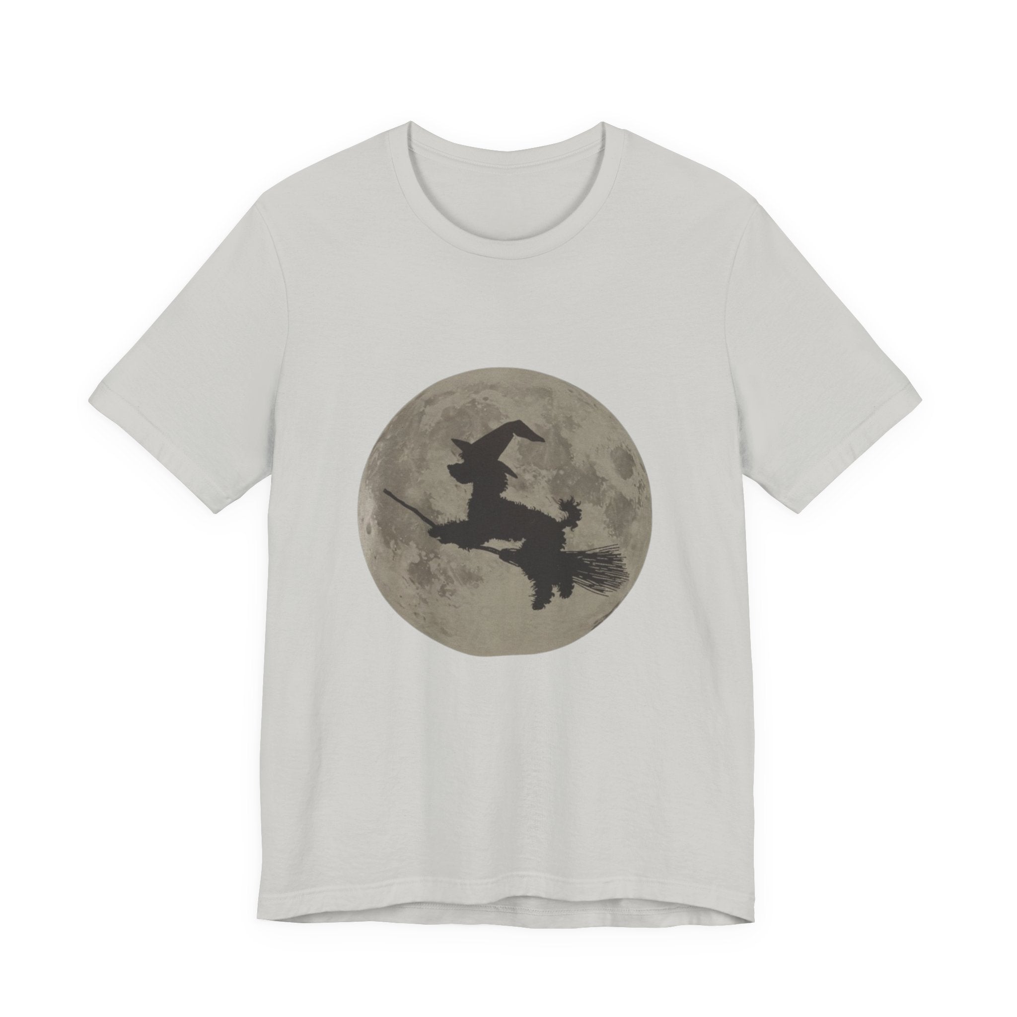 Poodle tee, Witchy Moon Graphic Tee, Spooky Halloween Shirt, Unisex Tee for Fall, Witch Costume Top, Magical Gift for Her