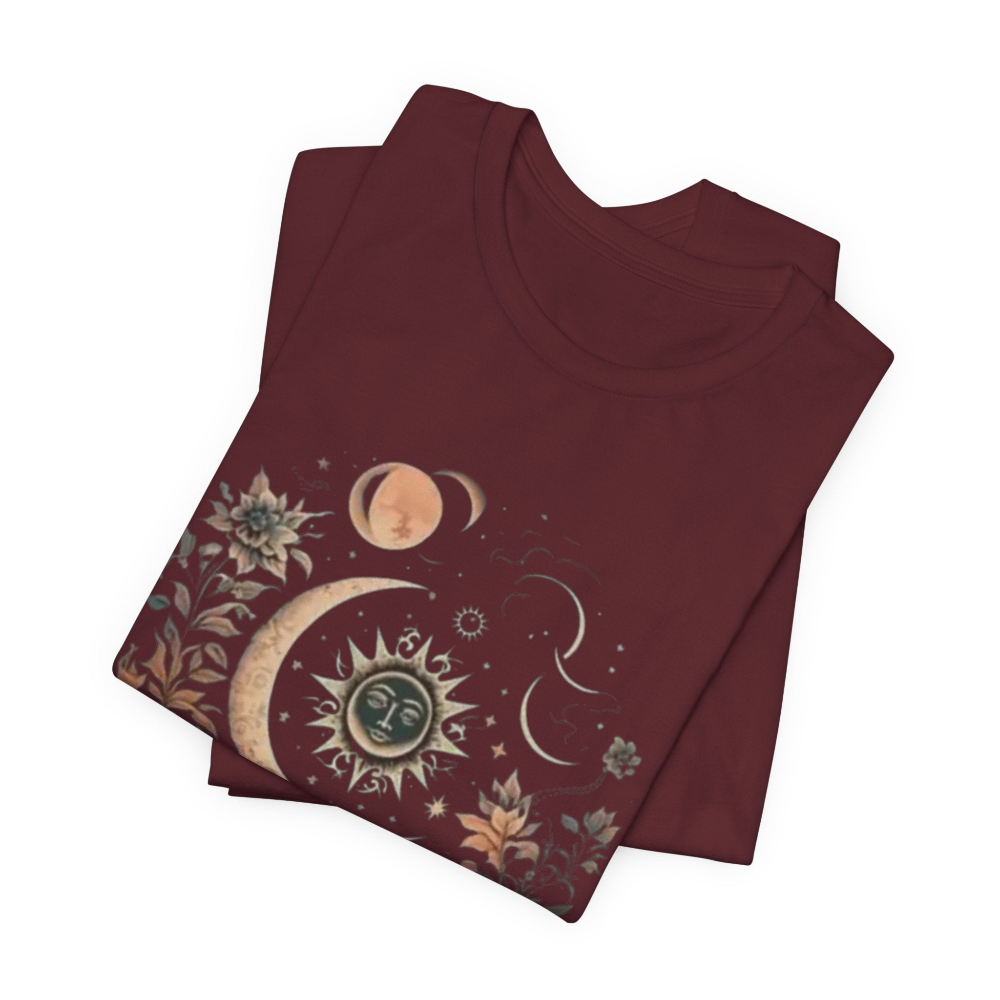 Celestial Nature Tee, Bohemian Style T-shirt for Nature Lovers, Astrology Gift, Casual Wear, Summer Vibes