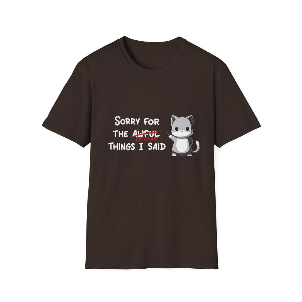 Sorry for the Awful Things I Said Cat T-Shirt | Cute Apology Cat Tee
