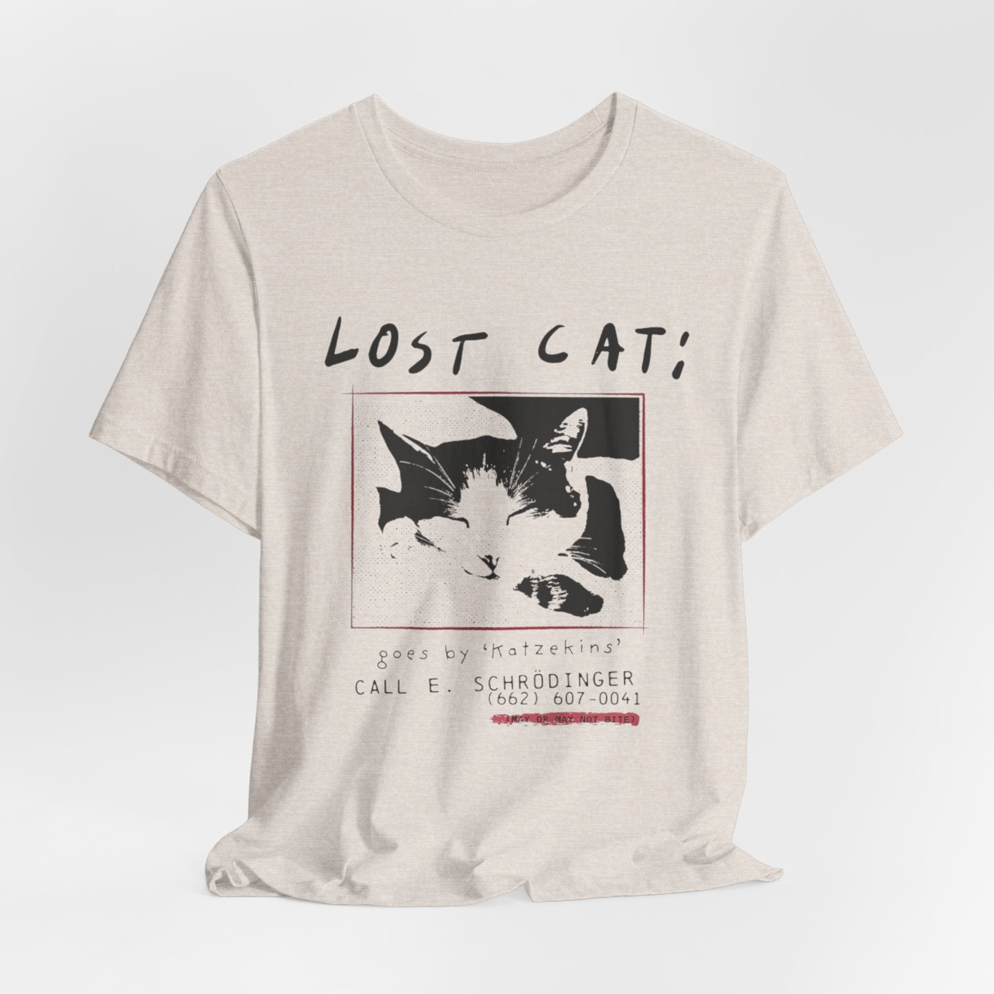 Lost Cat Poster Tee — Schrodinger Cat Graphic T-Shirt