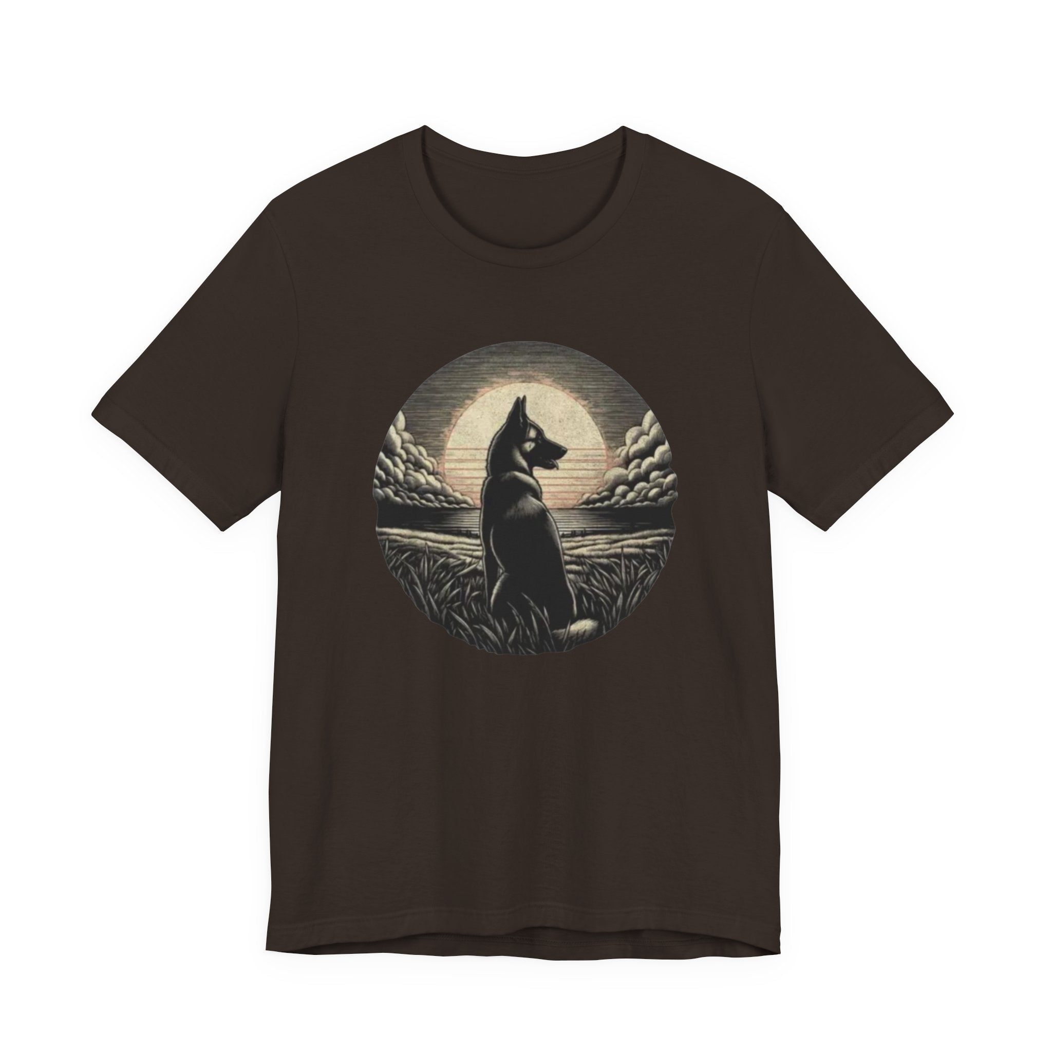 Belgian malinios silhouette sunset circle Tee | Nature, Moonlit Landscape