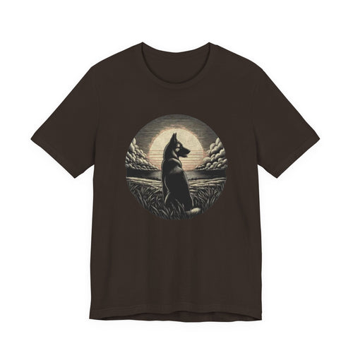 Belgian malinios silhouette sunset circle Tee | Nature, Moonlit Landscape