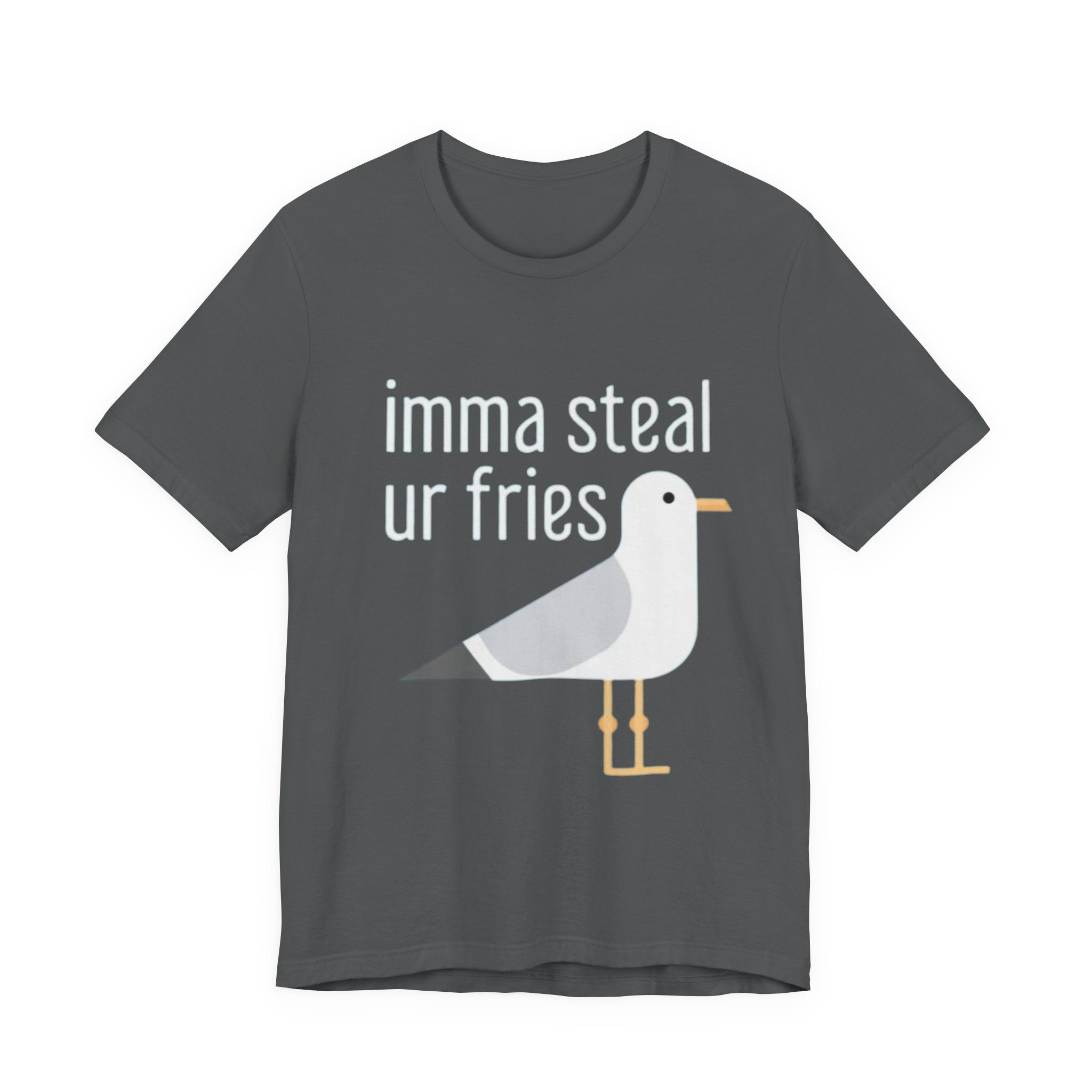 Funny Seagull Tee | Imma Steal Ur Fries | Casual T-Shirt, Gift for Food Lovers, Beachwear, Summer Outing, Humorous Apparel