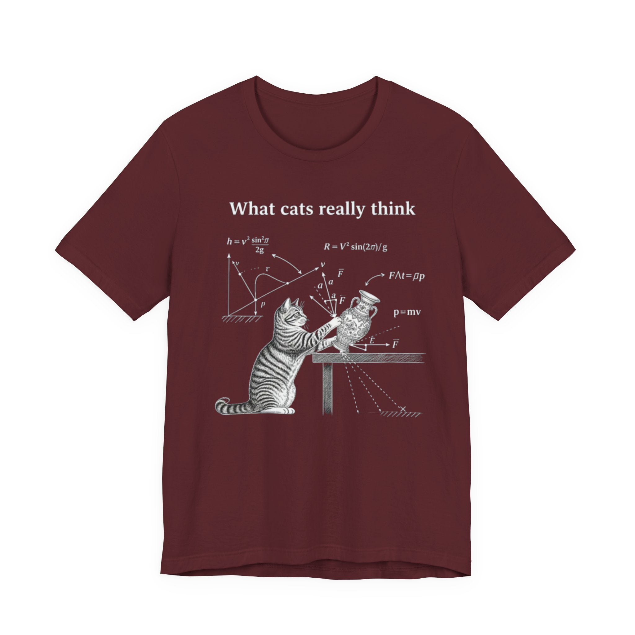 What Cats Really Think T-Shirt | Cat Physics Diagram Tee, Funny Cat Science Shirt