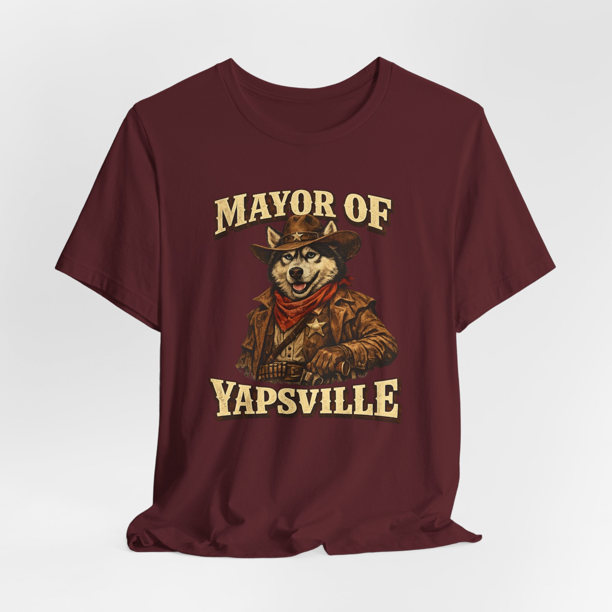 Mayor of Yapsville T-Shirt | Cowboy Dog Illustration, Western Humor