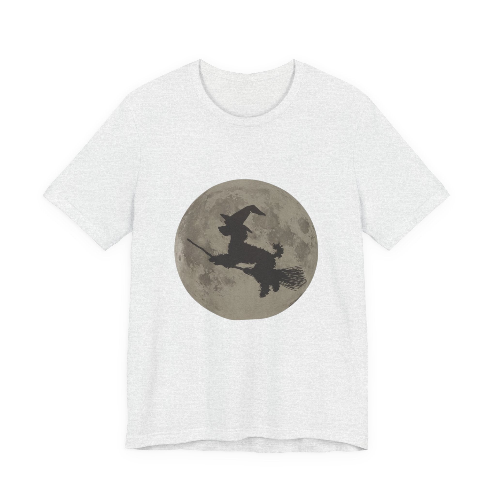 Poodle tee, Witchy Moon Graphic Tee, Spooky Halloween Shirt, Unisex Tee for Fall, Witch Costume Top, Magical Gift for Her