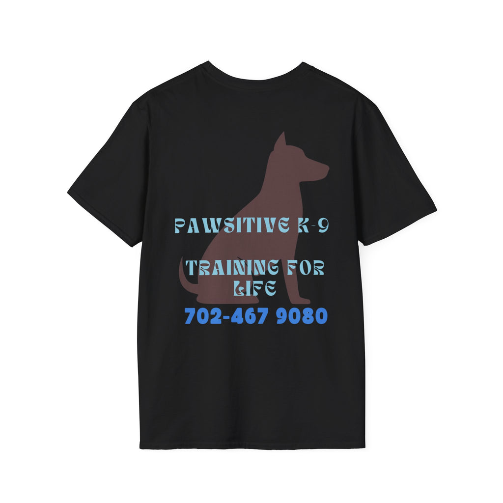 Dog Training T-Shirt — "Pawsitive K-9 Training for Real" with Contact Number, Personalized shirt