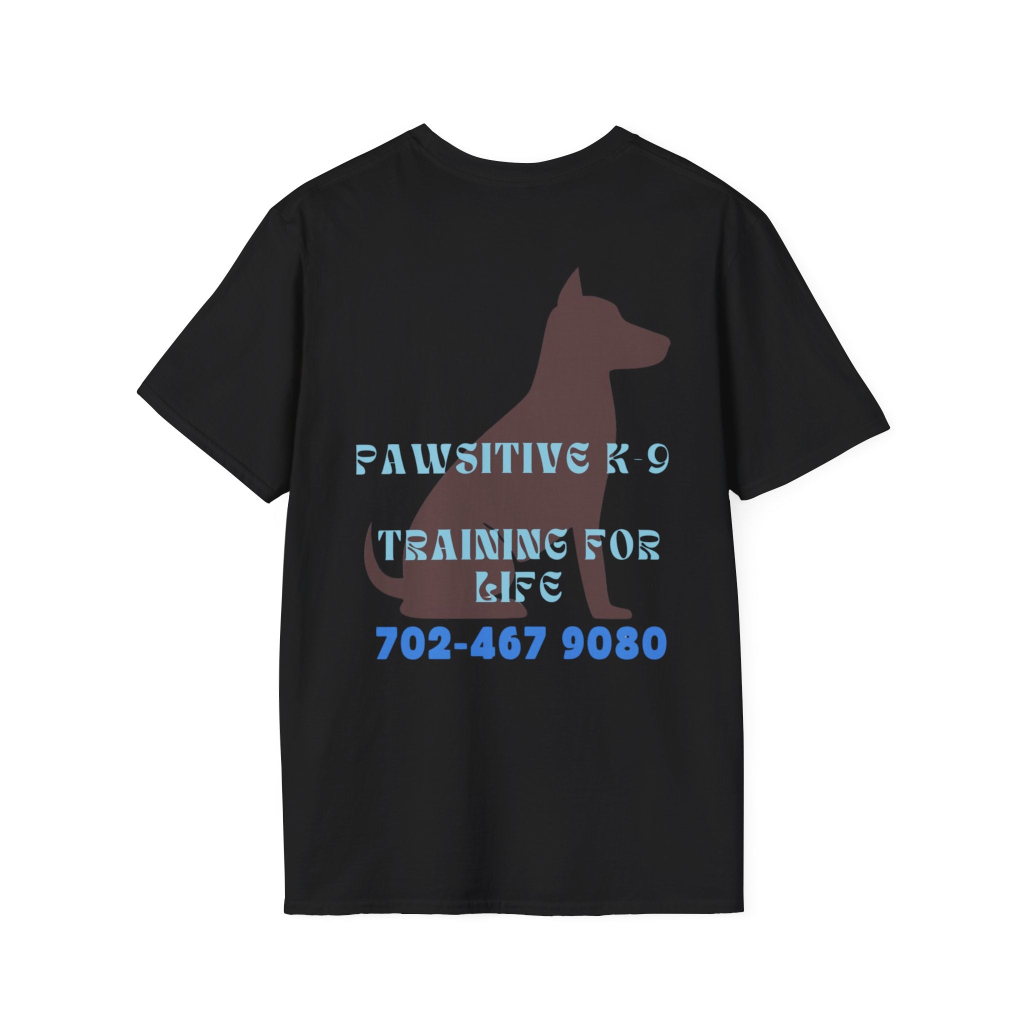 Dog Training T-Shirt — "Pawsitive K-9 Training for Real" with Contact Number, Personalized shirt