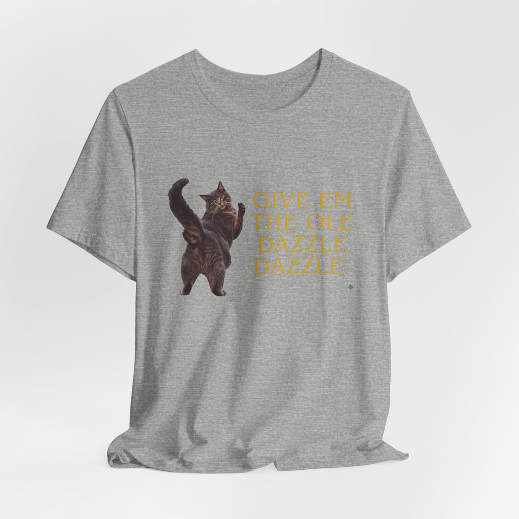 Give 'Em the Ole Dazzle Dazzle Cat T-Shirt | Retro Cat Illustration