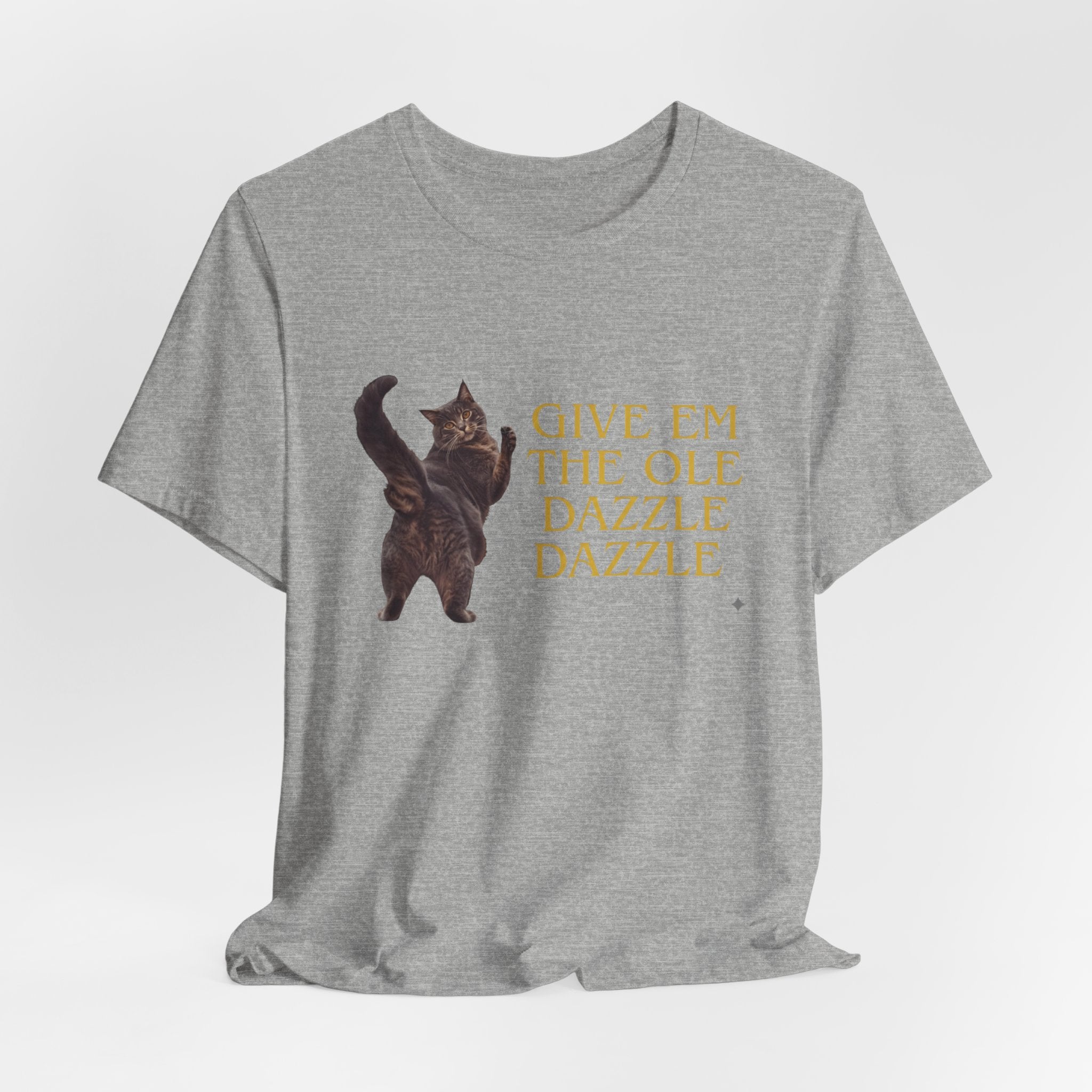 Give 'Em the Ole Dazzle Dazzle Cat T-Shirt | Retro Cat Illustration