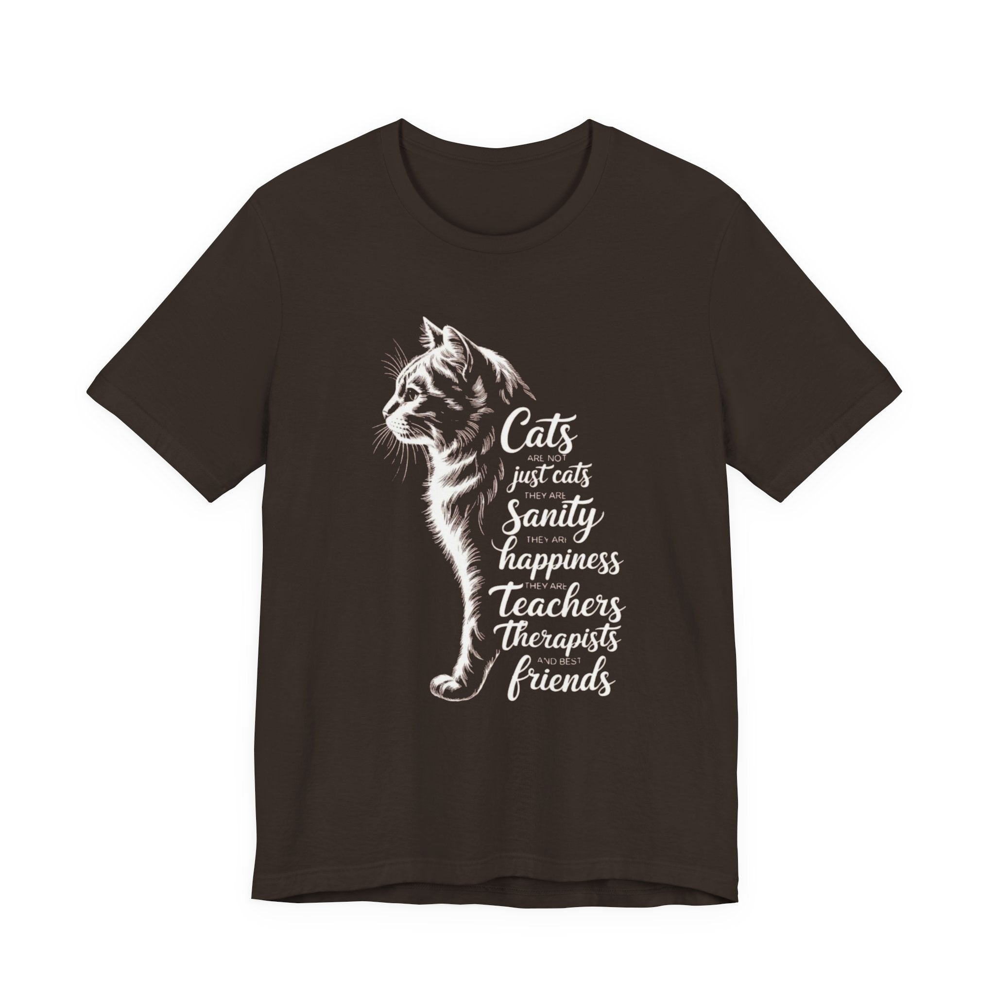 Cat Illustration Unisex Tee, Positive Vibes Motivational Tshirt, Cat Lover Shirt, Graphic Tee Gift, Inspirational Animal Tee