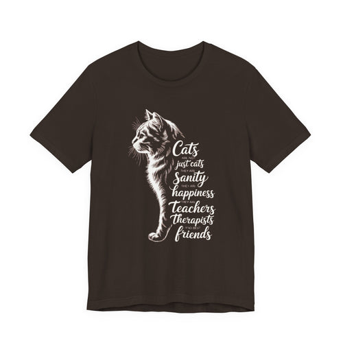 Cat Illustration Unisex Tee, Positive Vibes Motivational Tshirt, Cat Lover Shirt, Graphic Tee Gift, Inspirational Animal Tee