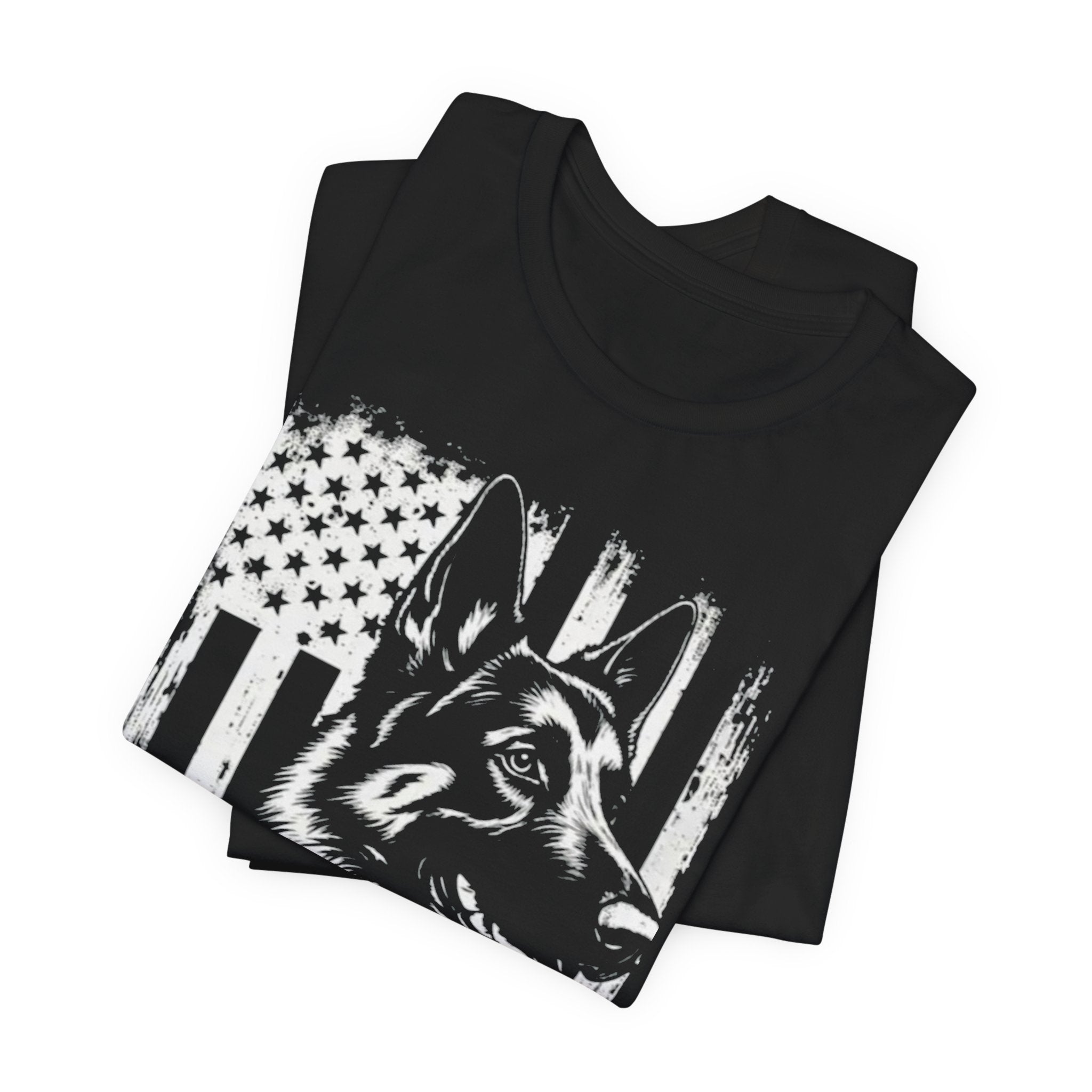 German Shepherd American Flag T‑Shirt — Patriotic K9 Tee