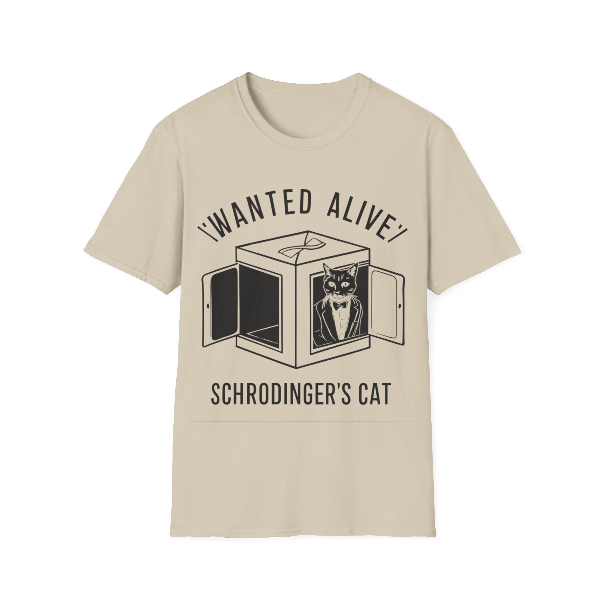 Schrodinger's Cat Science Unisex Softstyle T-Shirt, Quantum Super Position Funny Cat Shirt, Gift for Science Lovers, Physics Tee, Geeky