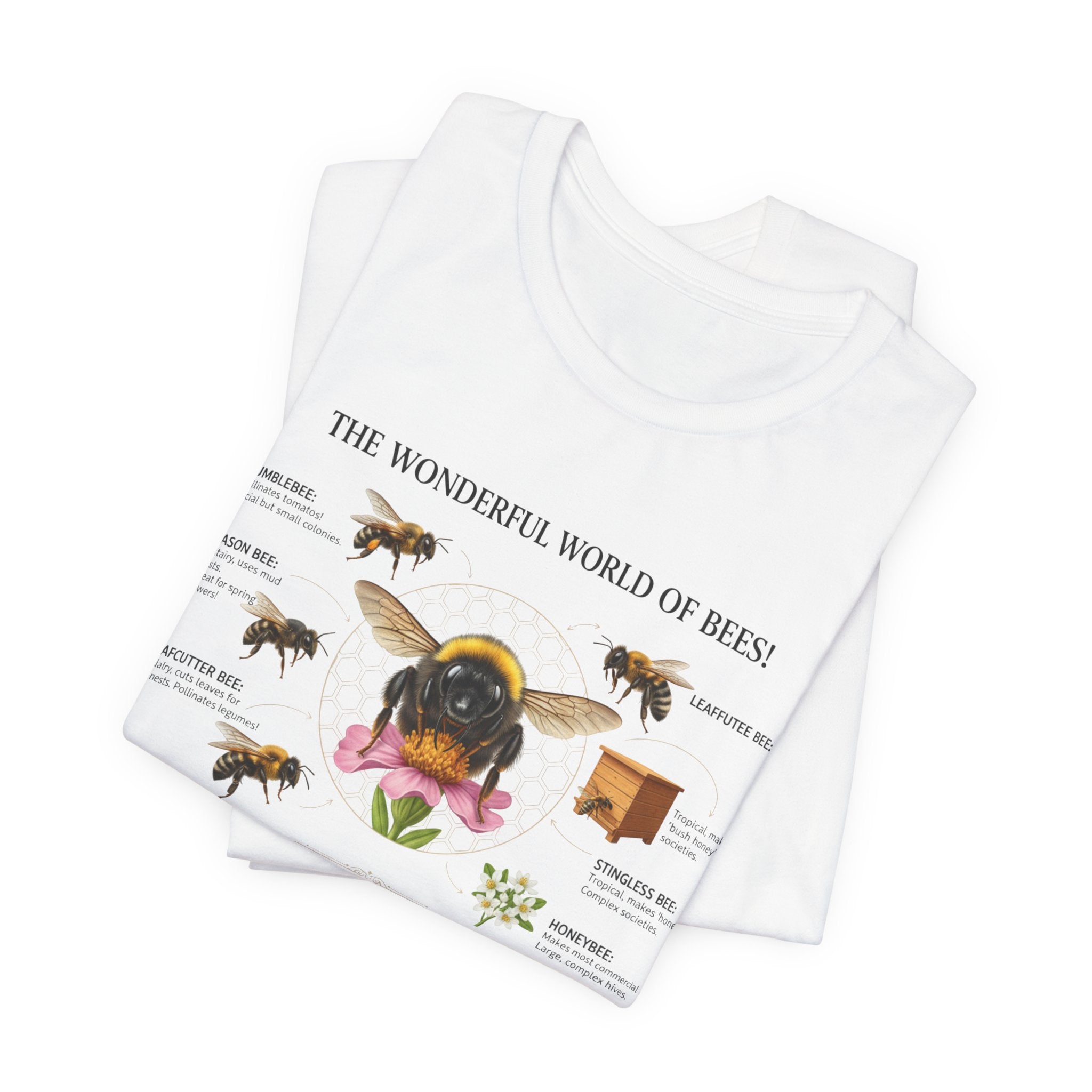 Bees T-Shirt | Bee Anatomy, Honey Jars, Pollinator Diagram