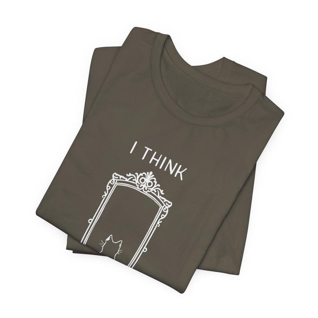 I Think Therefore I Am cat mirror T-Shirt | Cat Philosophy Tee
