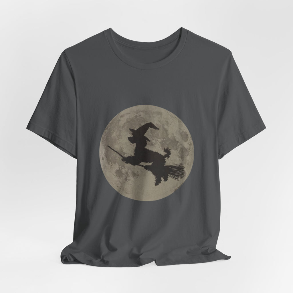 Poodle tee, Witchy Moon Graphic Tee, Spooky Halloween Shirt, Unisex Tee for Fall, Witch Costume Top, Magical Gift for Her