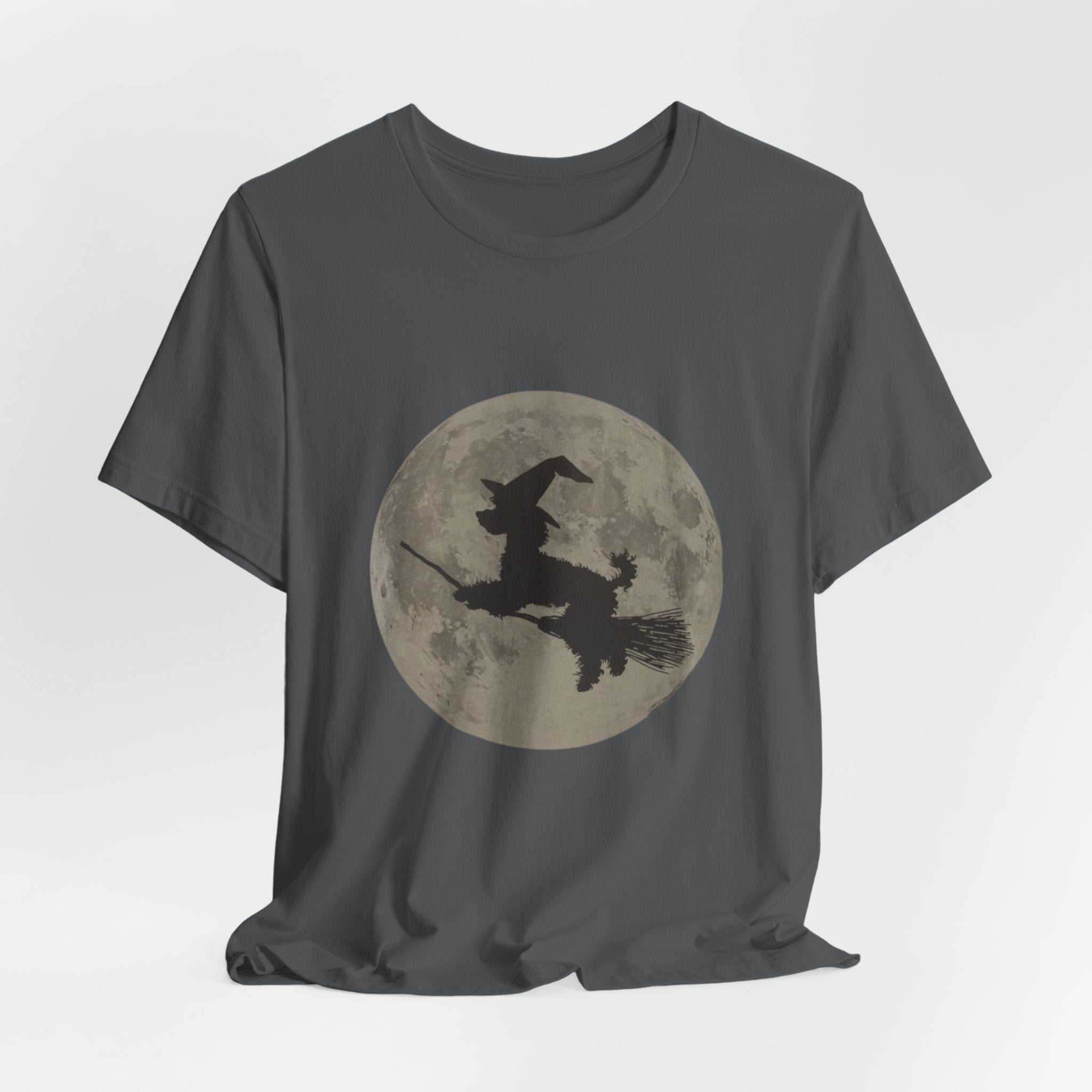 Poodle tee, Witchy Moon Graphic Tee, Spooky Halloween Shirt, Unisex Tee for Fall, Witch Costume Top, Magical Gift for Her