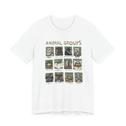Animal Groups tee | Vintage animal illustrations grid