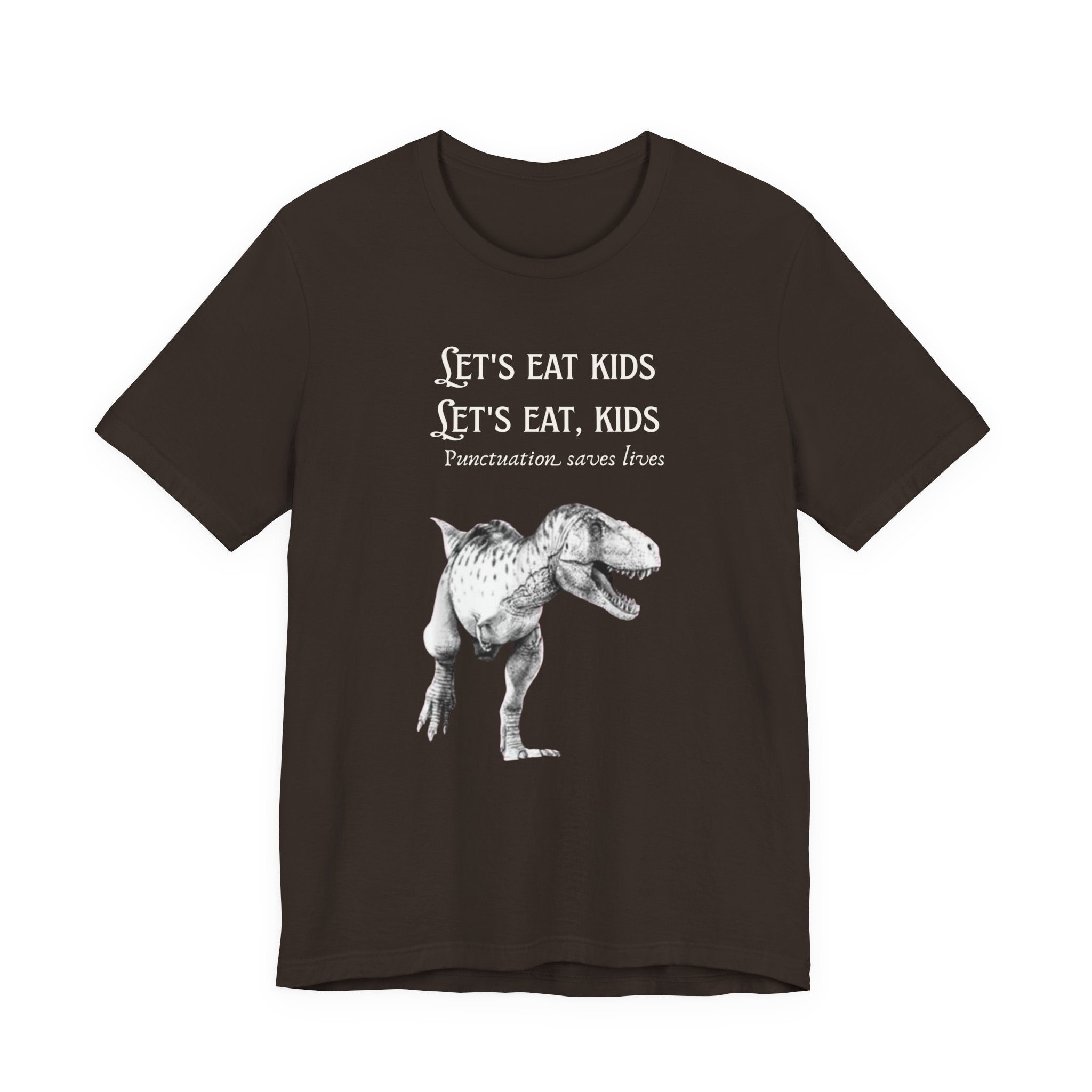 Let's Eat Kids T-Shirt | Tyrannosaurus Rex Grammar Joke Tee, English Teacher shirt