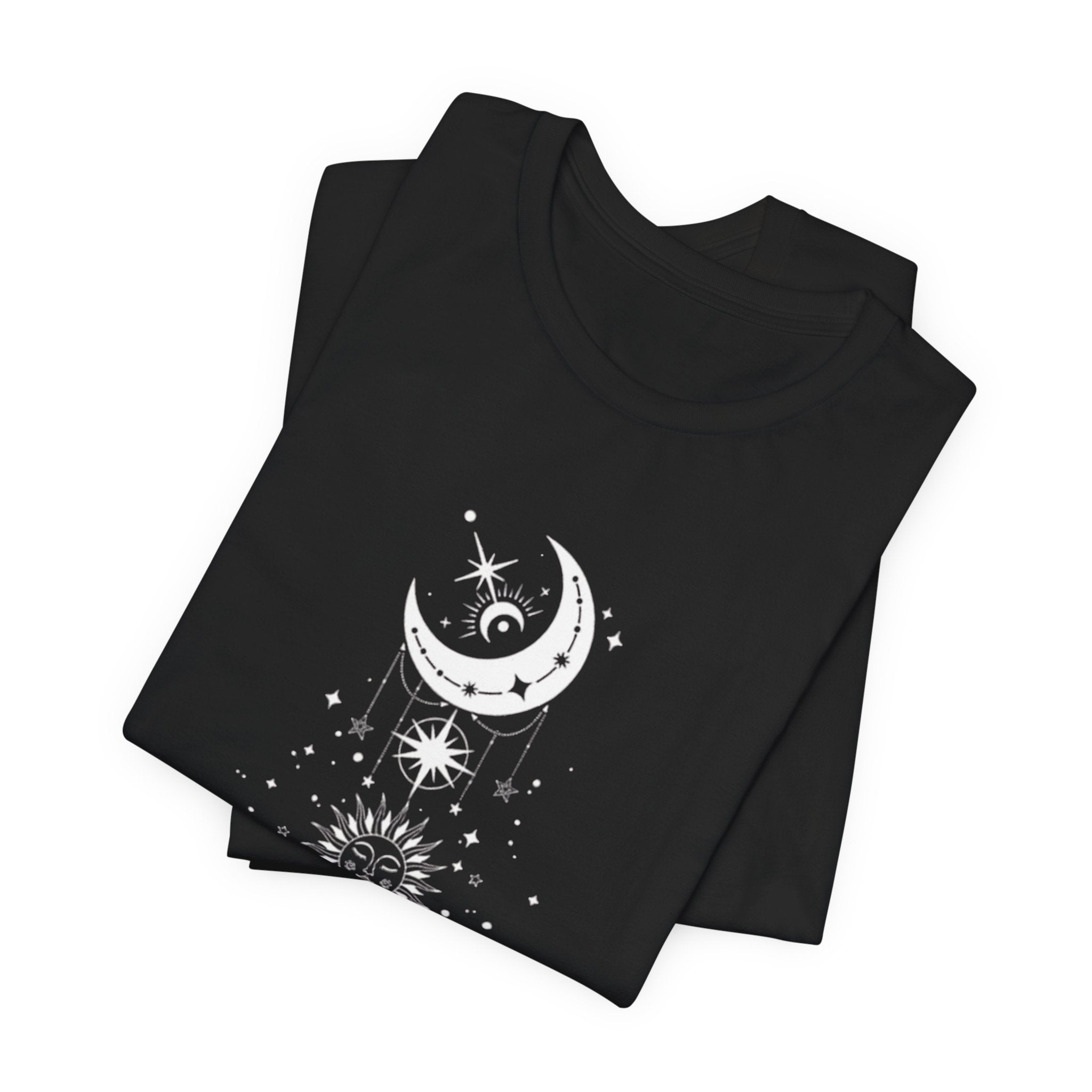 Celestial Moon Phase Tee, Unisex Graphic T-Shirt, Astrology Gift, Horoscope Apparel, Boho Style Top, Spiritual Wear