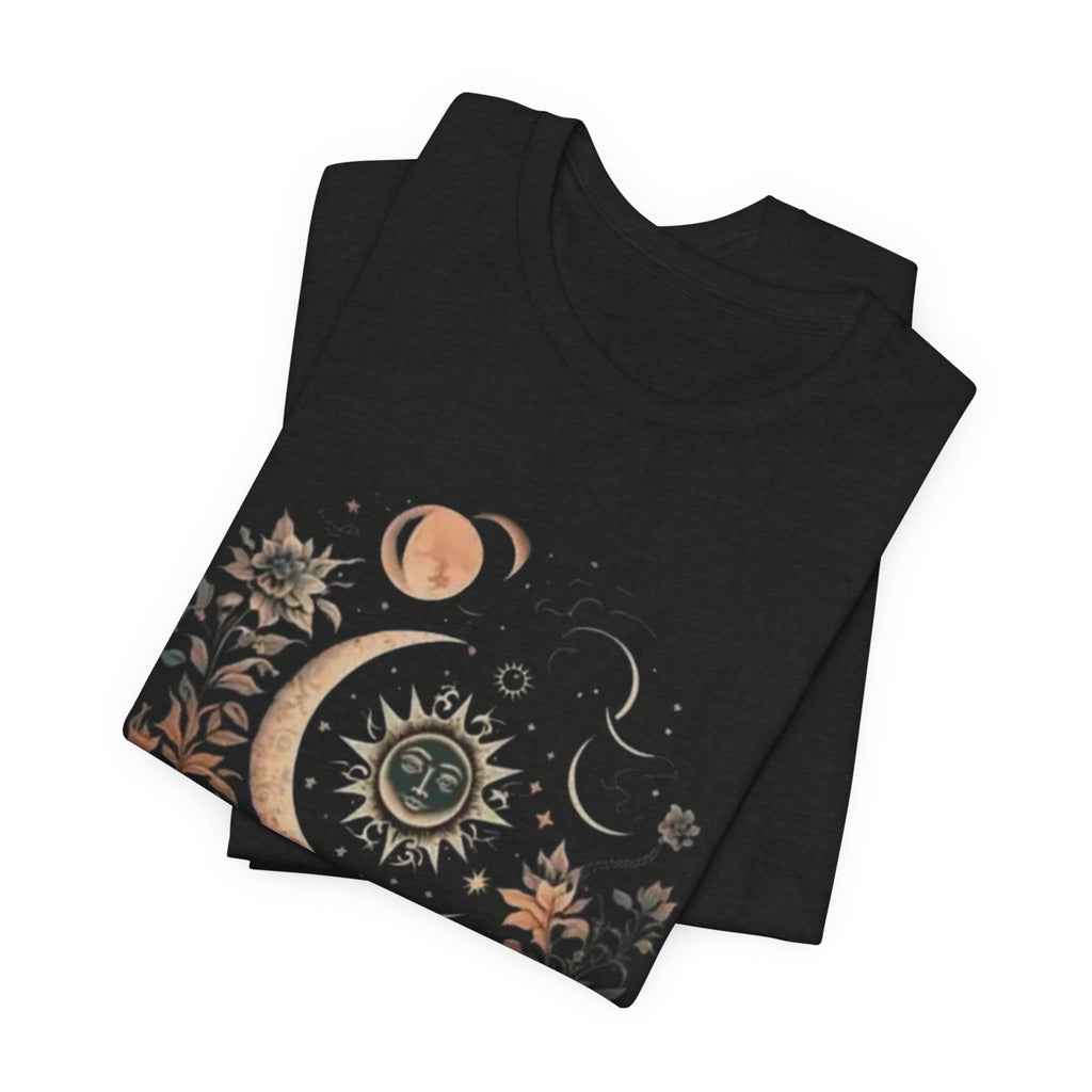 Celestial Nature Tee, Bohemian Style T-shirt for Nature Lovers, Astrology Gift, Casual Wear, Summer Vibes