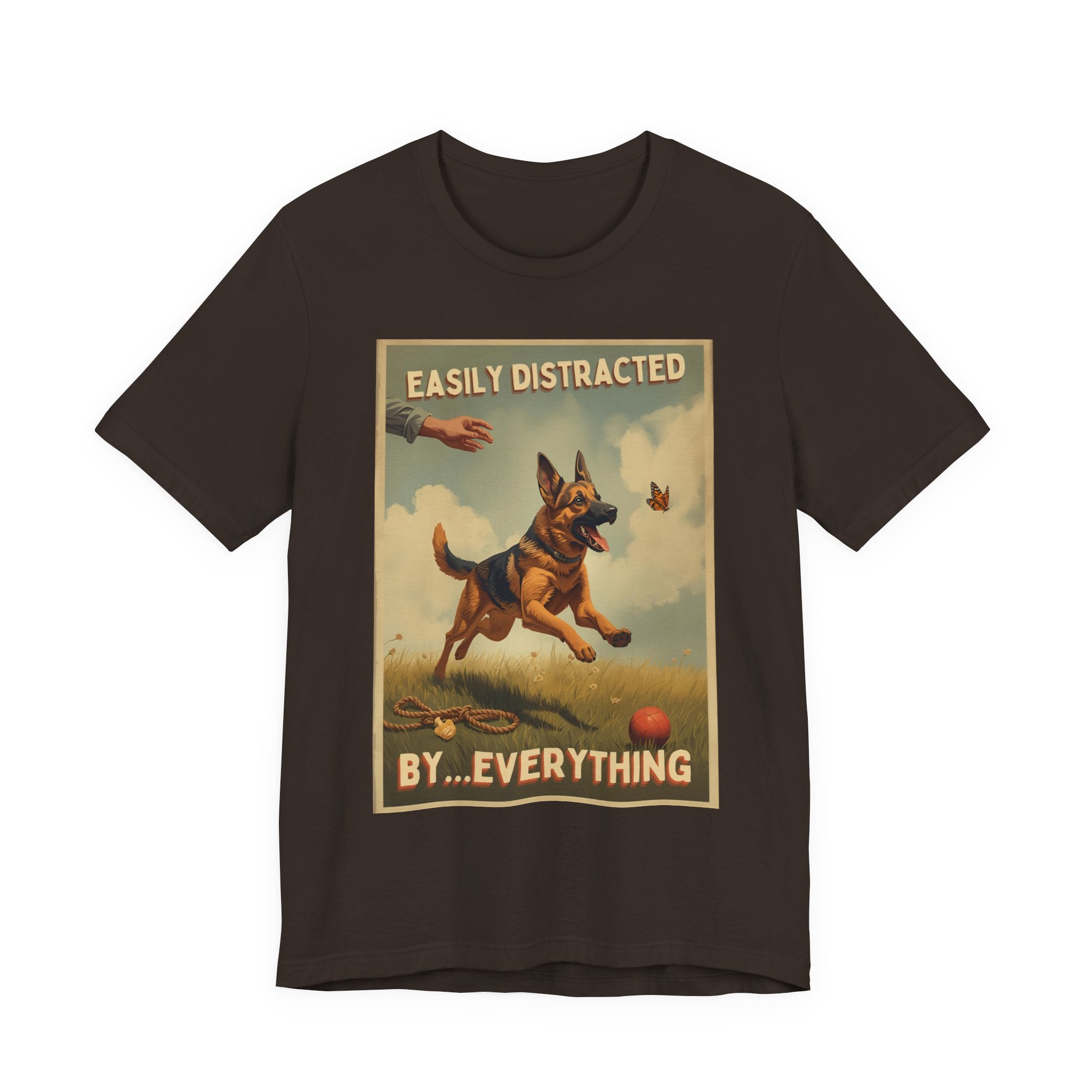 German Shepherd tee, Easily Distracted By Everything dog graphic tee | T-Shirt