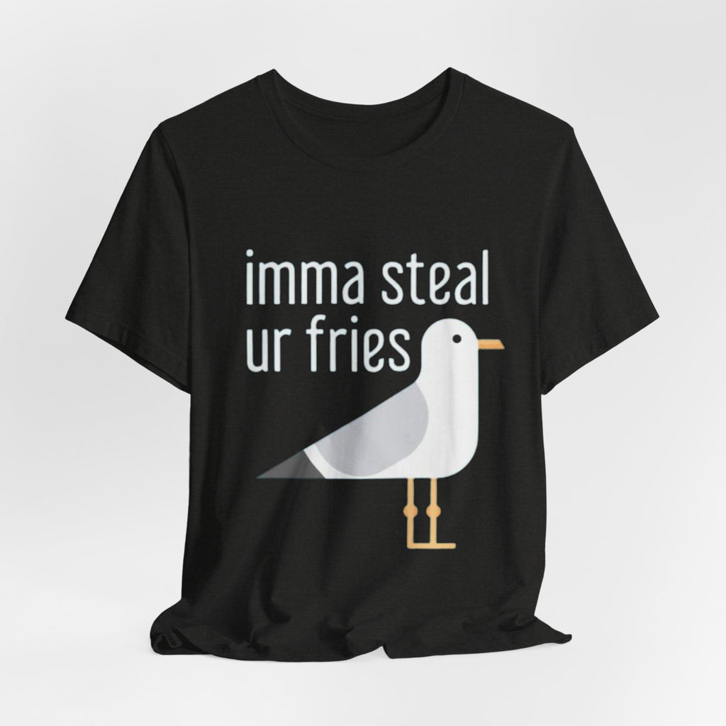 Funny Seagull Tee | Imma Steal Ur Fries | Casual T-Shirt, Gift for Food Lovers, Beachwear, Summer Outing, Humorous Apparel