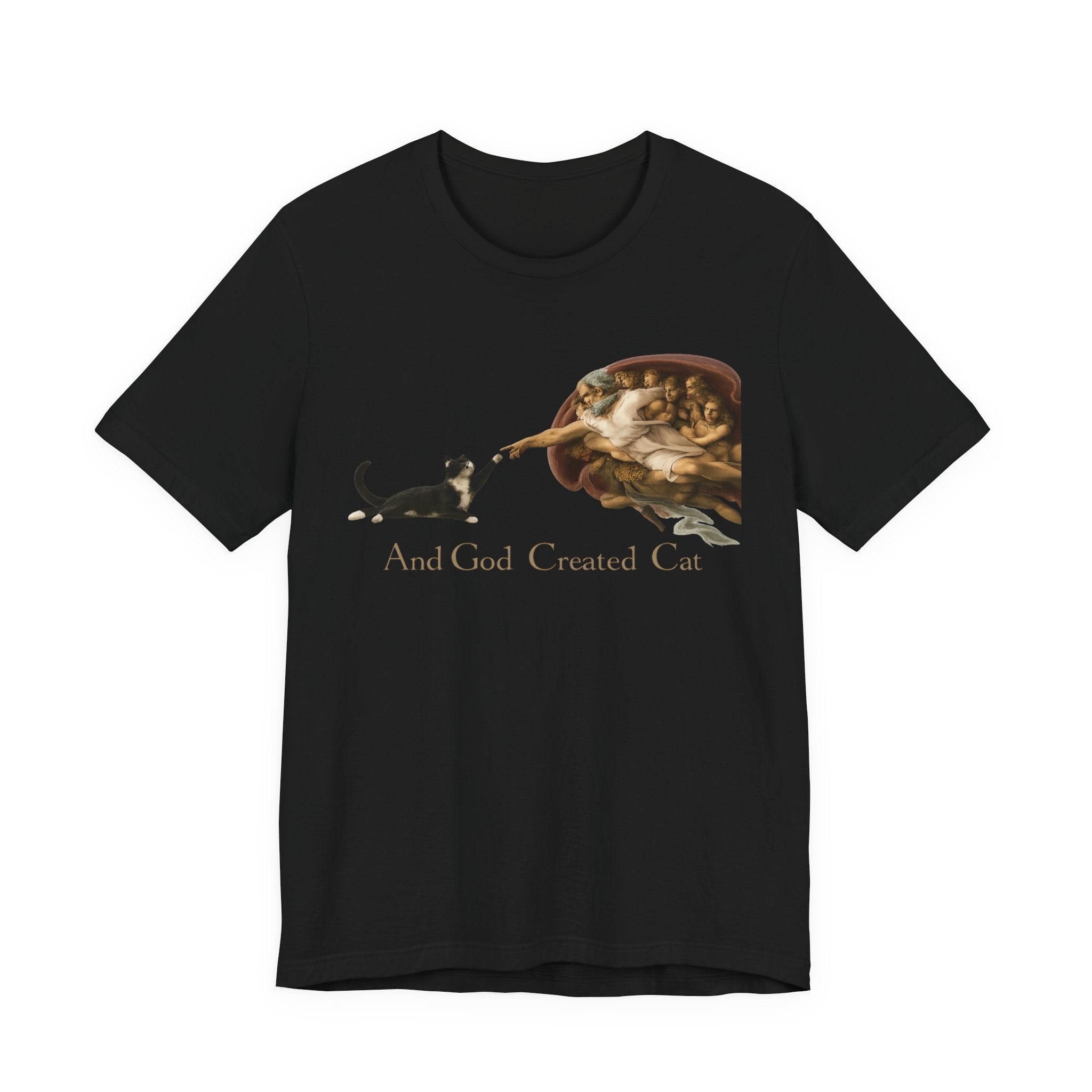 Cat Creation T-Shirt — "And God Created Cat" Graphic Tee