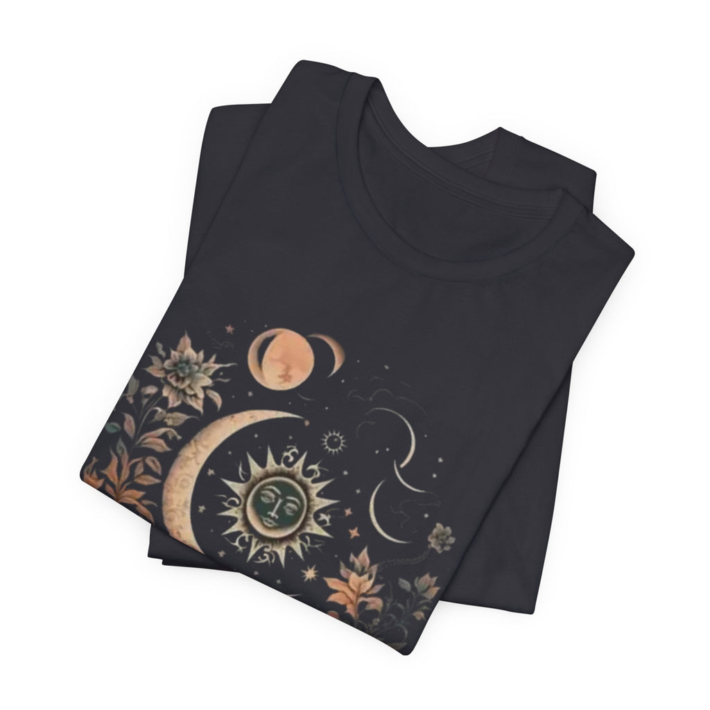 Celestial Nature Tee, Bohemian Style T-shirt for Nature Lovers, Astrology Gift, Casual Wear, Summer Vibes