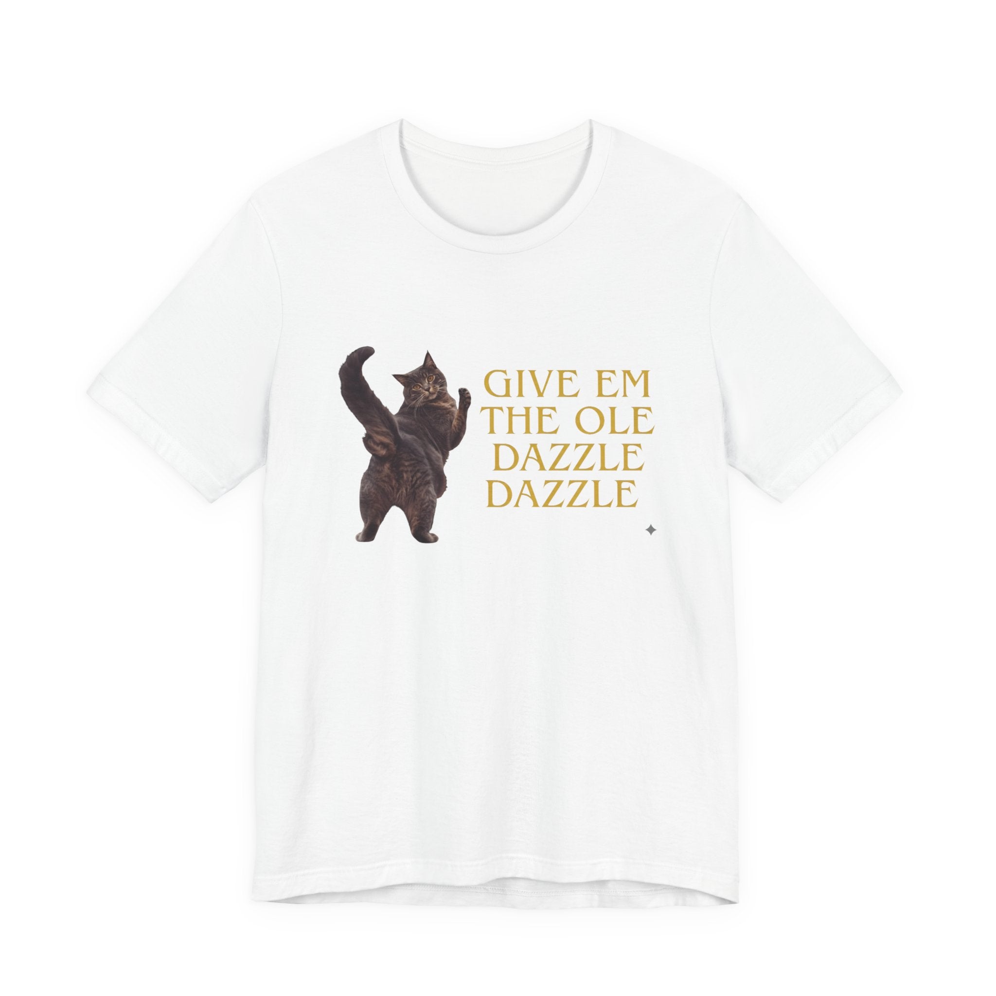 Give 'Em the Ole Dazzle Dazzle Cat T-Shirt | Retro Cat Illustration