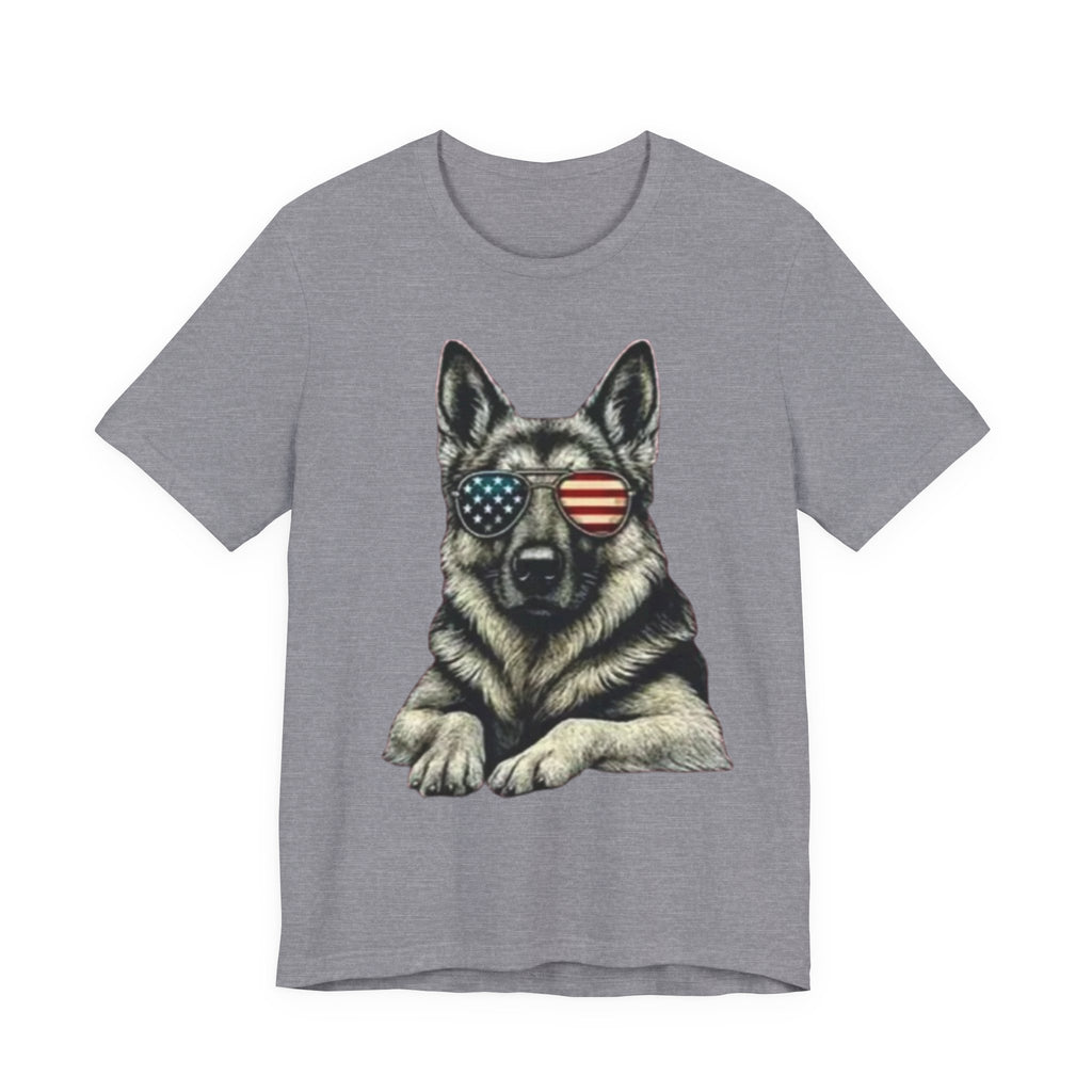 German Shepherd, American Flag Sunglasses German Shepherd T-Shirt